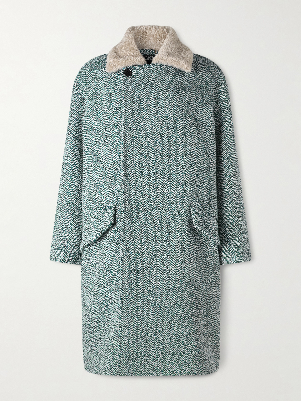 Zegna Double-Breasted Wool and Cashmere-Blend Tweed Coat IT 52
