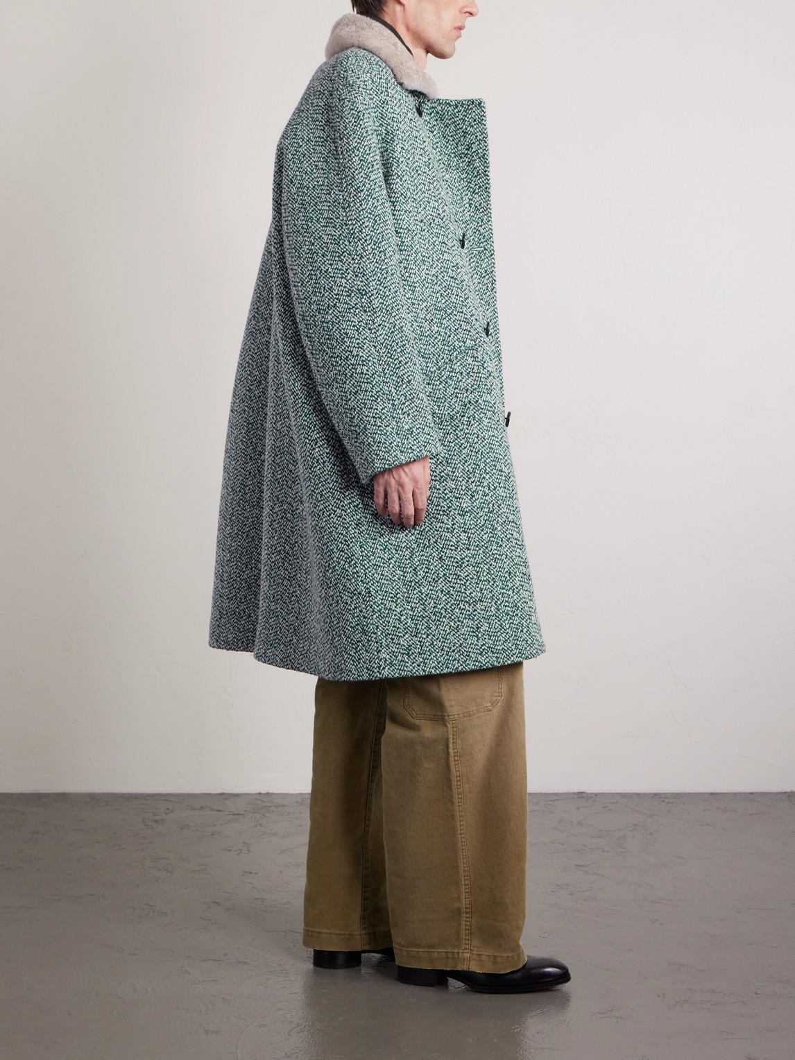 Double-Breasted Wool And Cashmere-Blend Tweed Coat