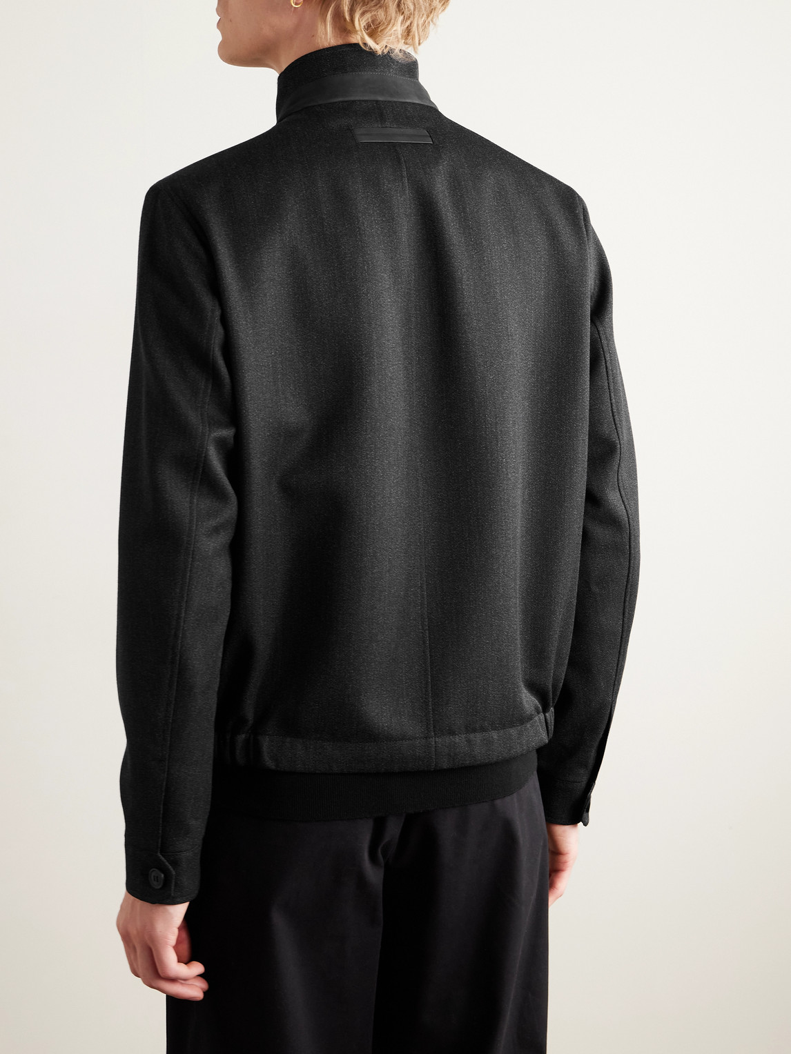 Nubuck-Trimmed Virgin Wool-Twill Jacket