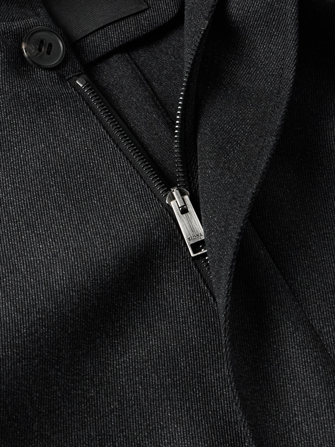 Nubuck-Trimmed Virgin Wool-Twill Jacket