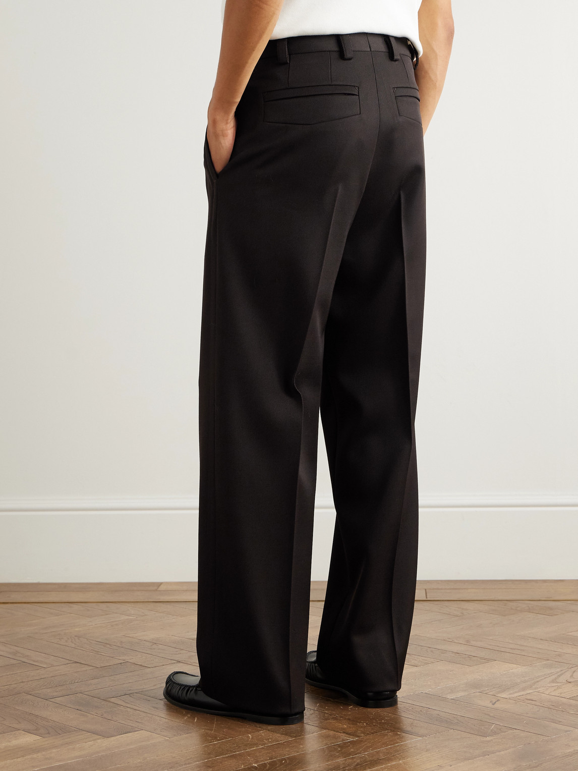 Straight-Leg Wool-Twill Trousers