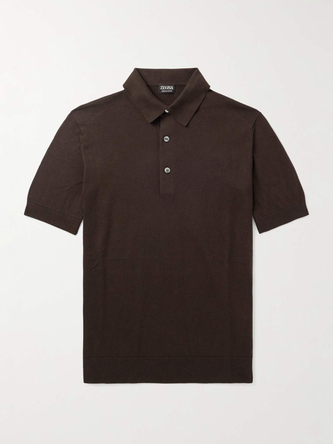 Zegna Zegna - Slim-Fit Cotton Polo Shirt - Men - Brown - IT 54 aus 100% Cotton in Brown