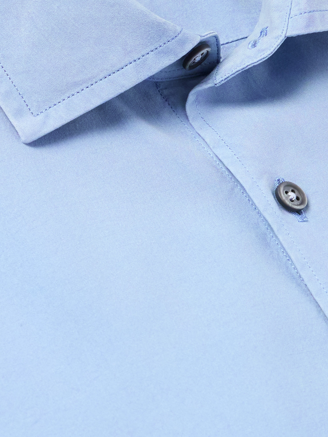 Spread-Collar Mulberry Silk Shirt