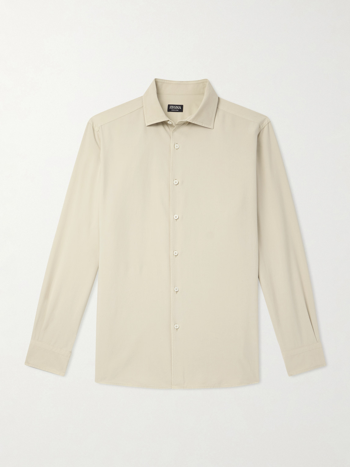 Zegna Spread-Collar ulberry Silk Shirten