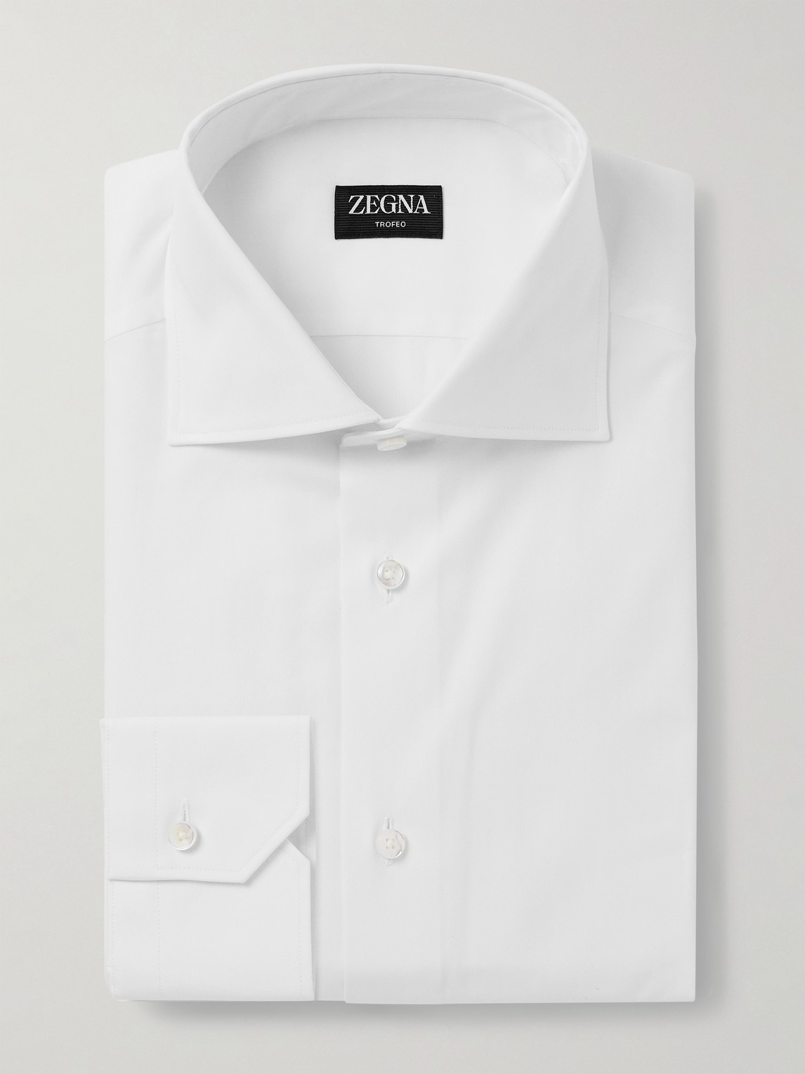 Zegna Cutaway-Collar Cotton-Twill Shirt - Men