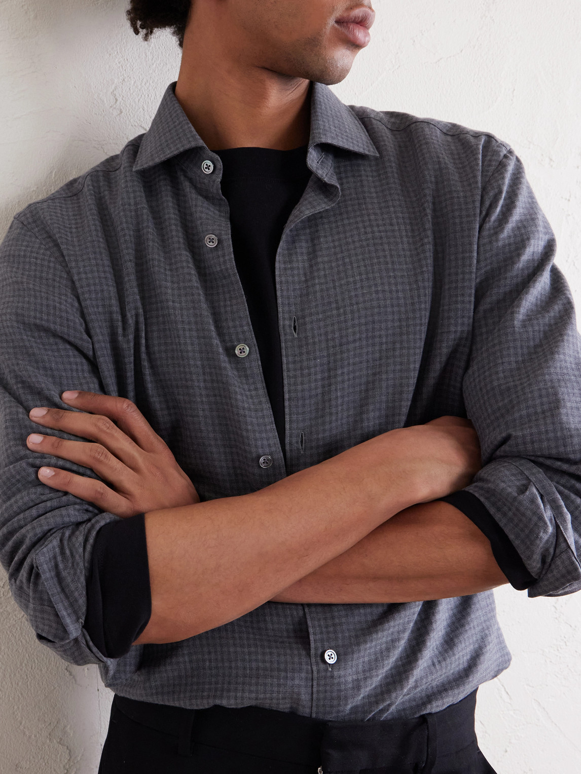 Checked Cashco-Twill Shirt