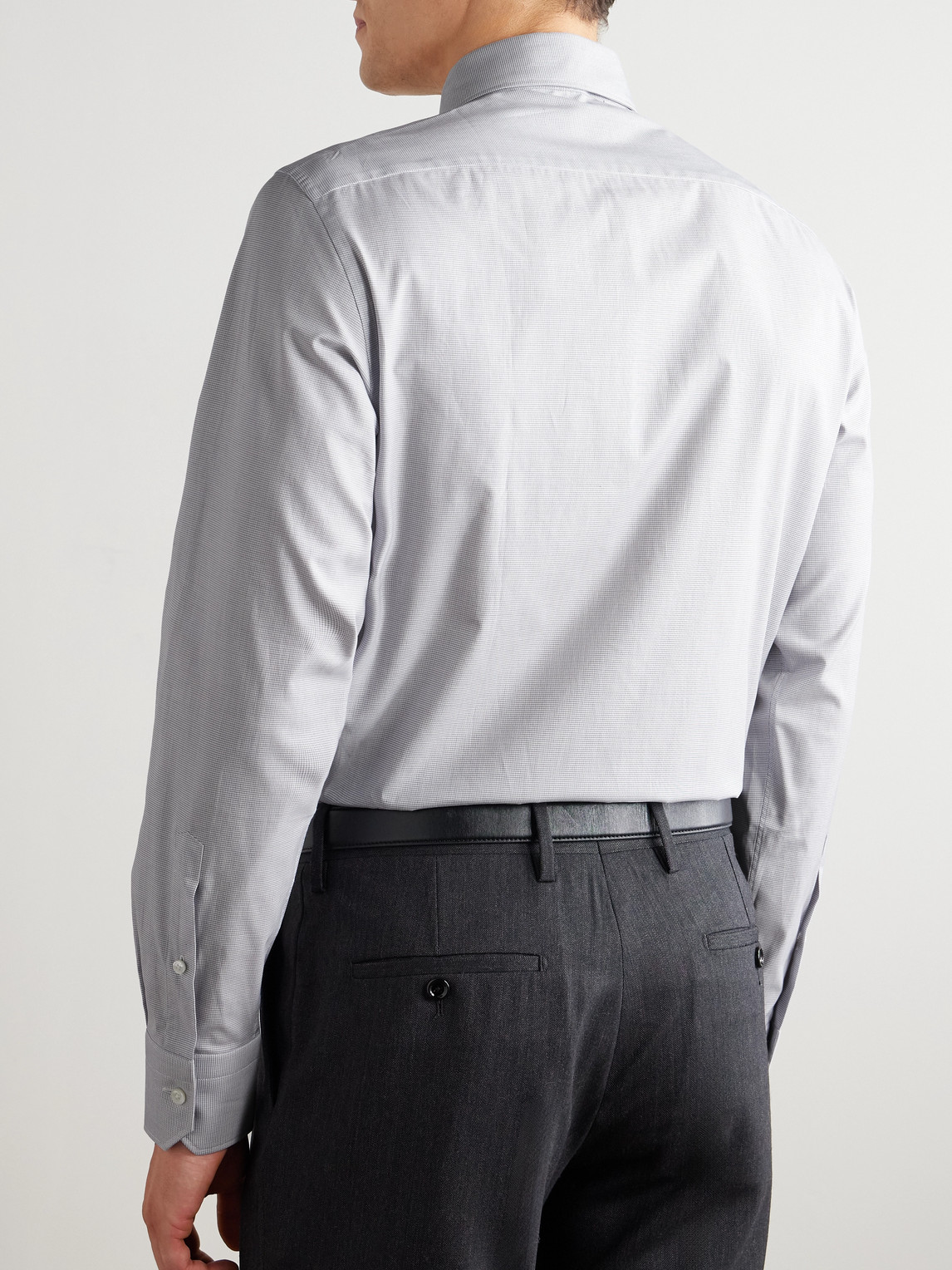 Cutaway-Collar Micro-Checked Trofeo™ Cotton-Poplin Shirt