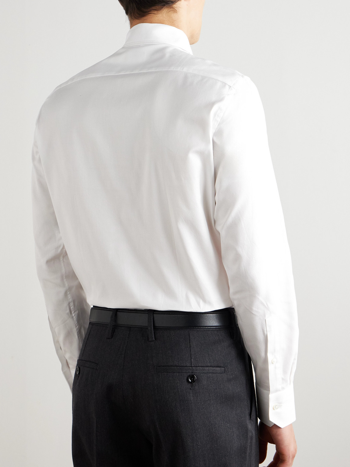 Cutaway-Collar Cotton-Piqué Shirt