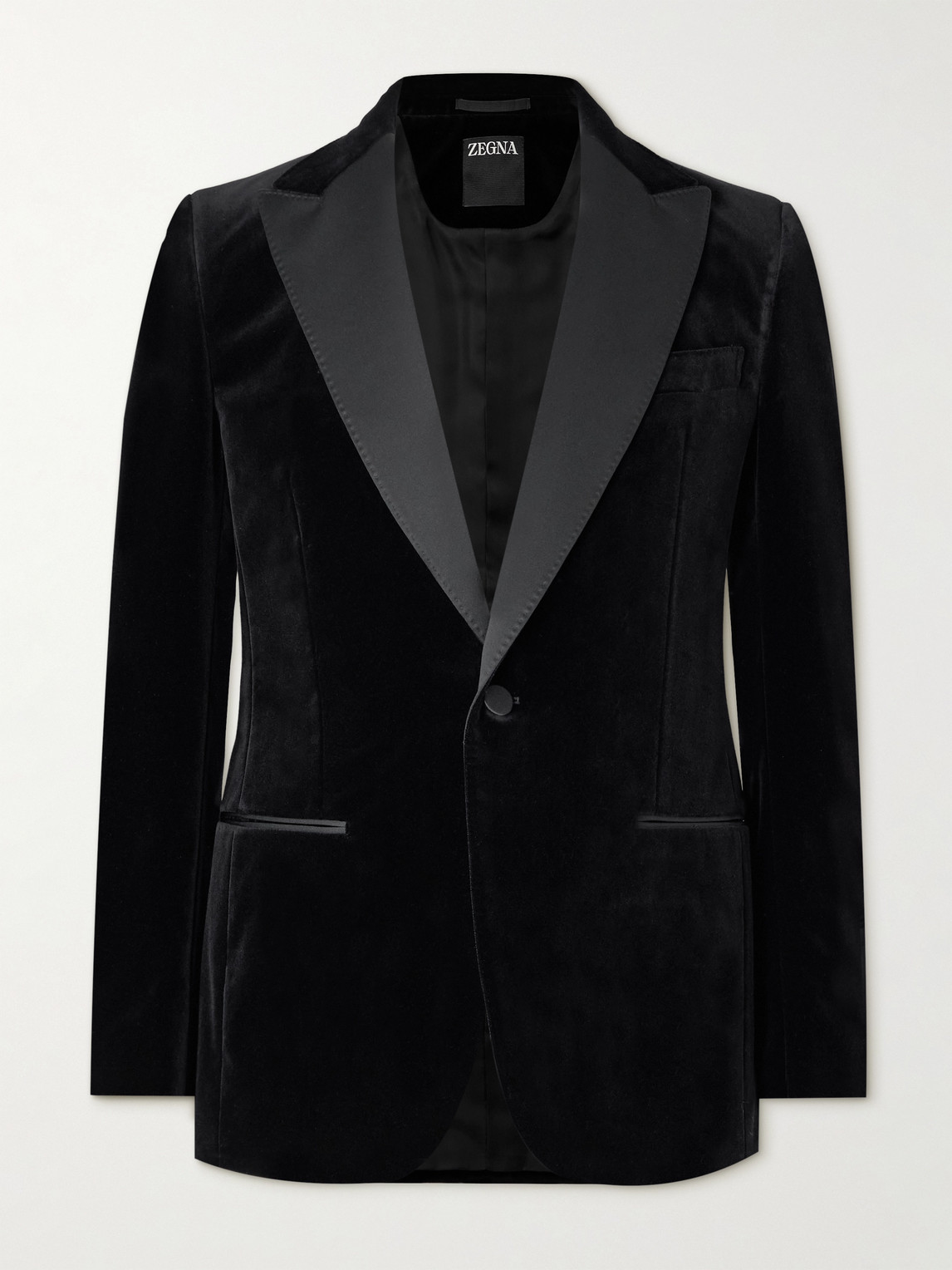 Zegna Satin-Trimmed Cotton-Velvet Tuxedo Jacket - Men
