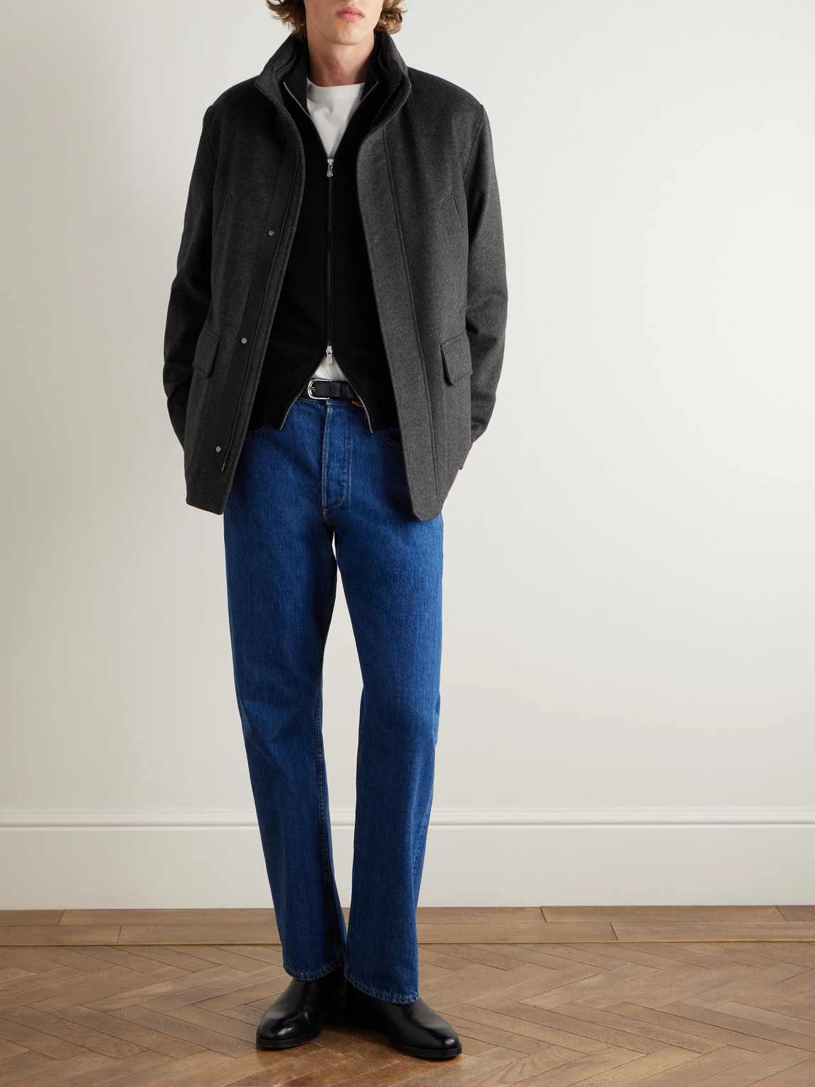 Padded Suede-Trimmed Oasi Cashmere Coat