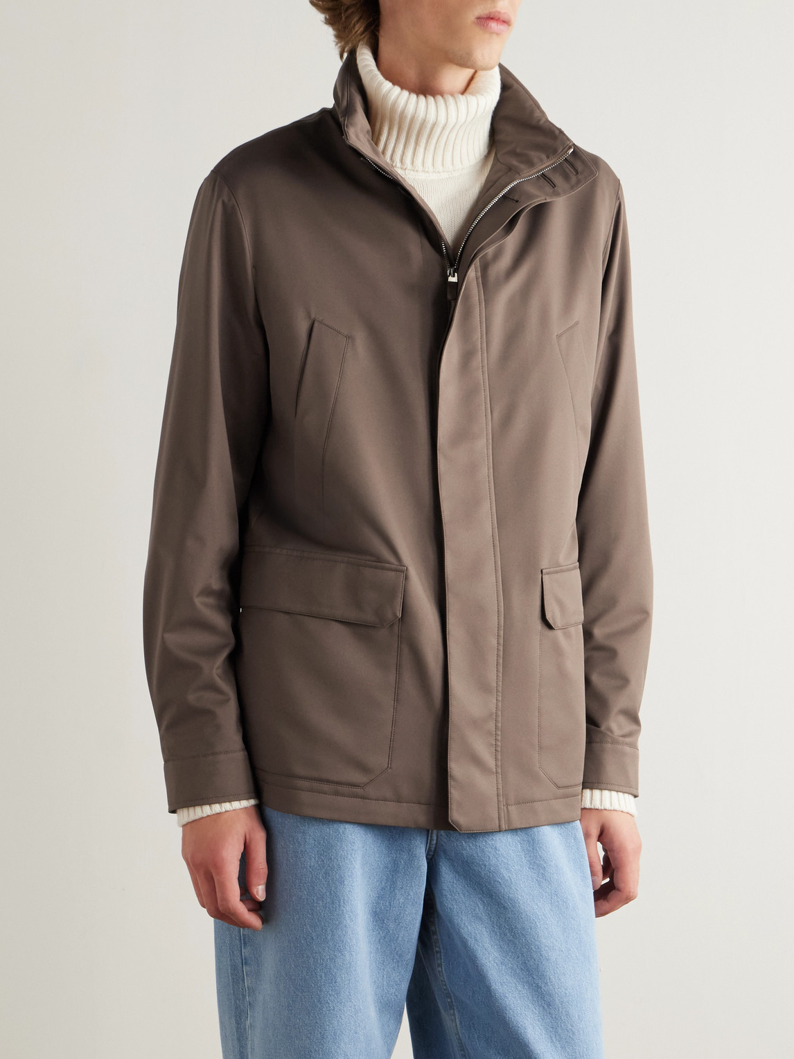 Zegna - Morotin 250cc Shell Hooded Jacket - Men - Brown - It 54 