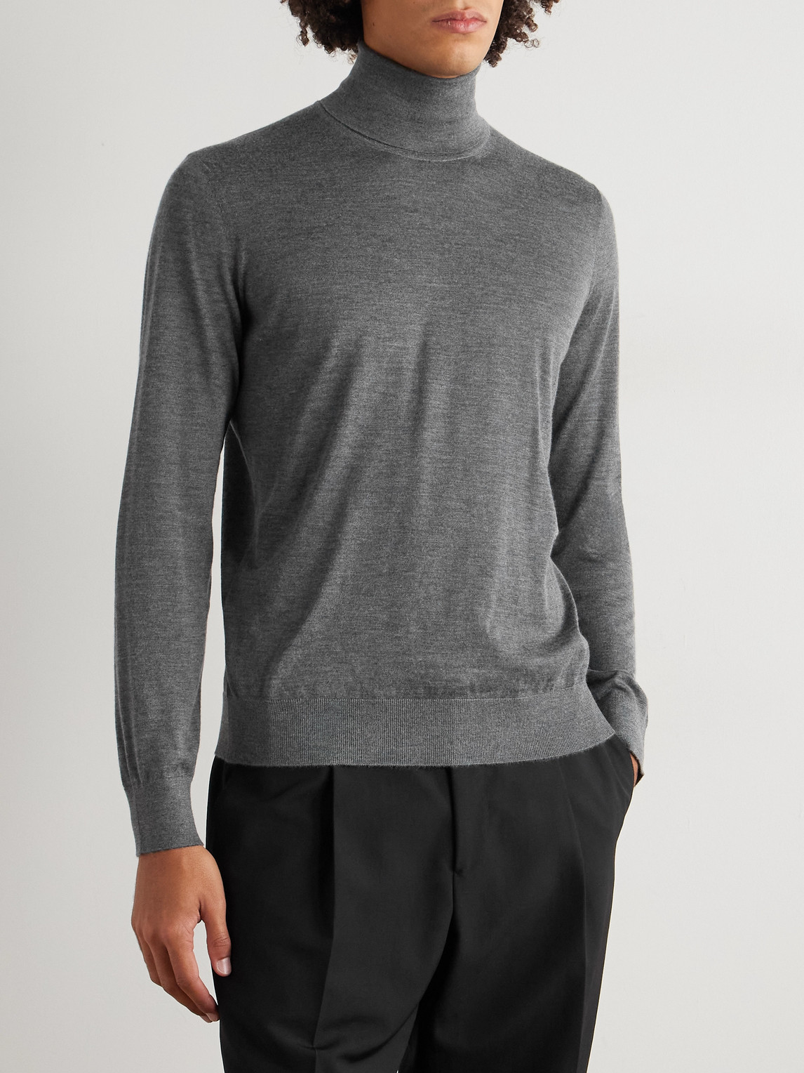  Zegna - Cashmere And Silk-blend Rollneck Sweater - Men - Gray - It 52 