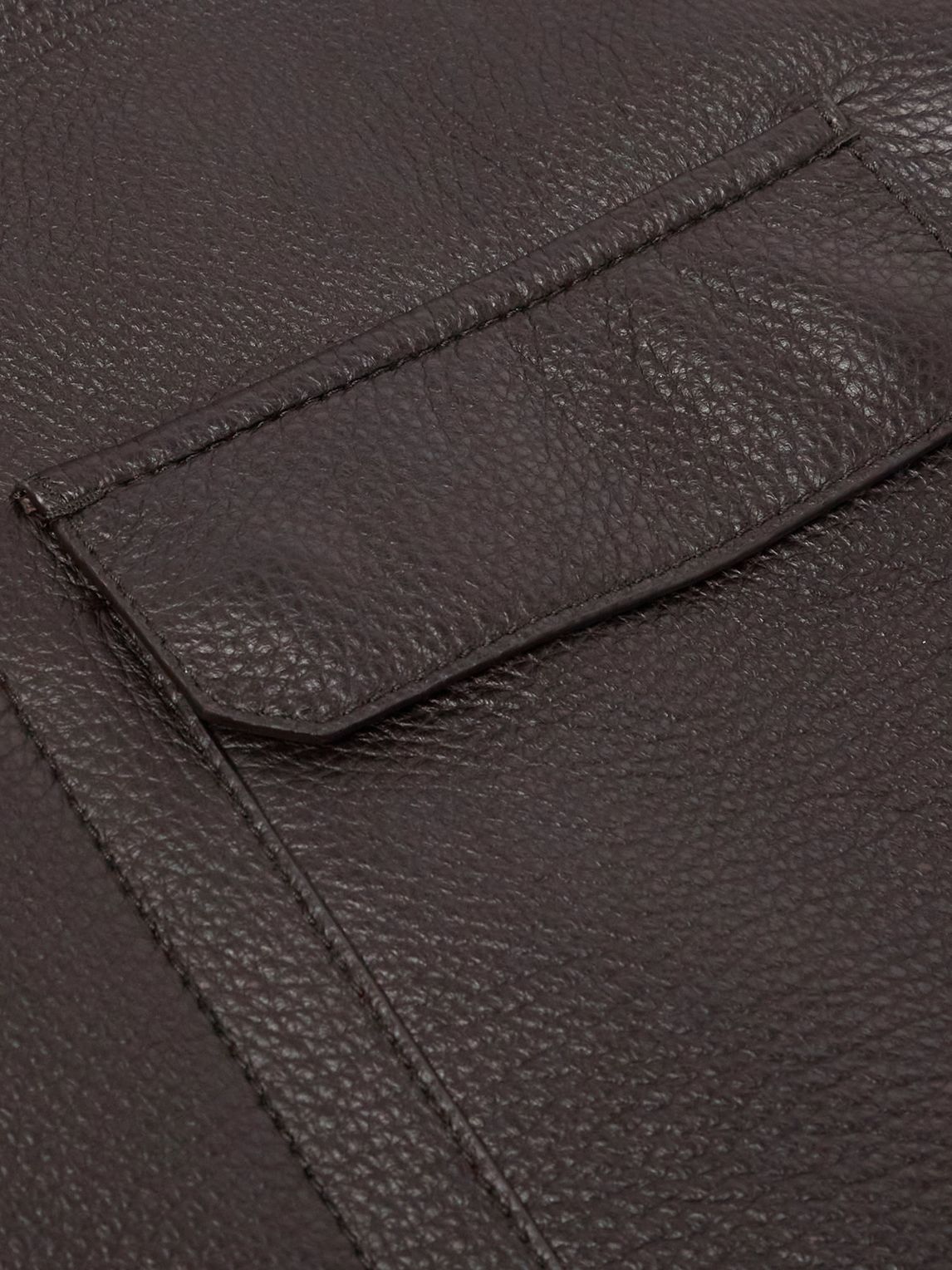 ZEGNA 패딩 풀그레인 가죽 필드 자켓
