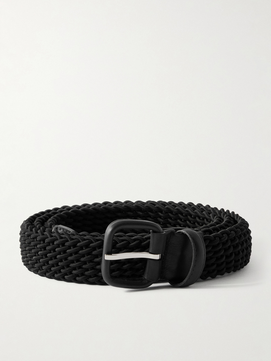Charvet – 2.7cm Leather-Trimmed Woven Cord Belt