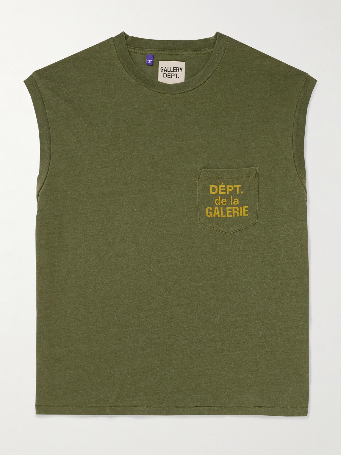 Gallery Dept. Logo-print Cotton-jersey Tank Top In Green