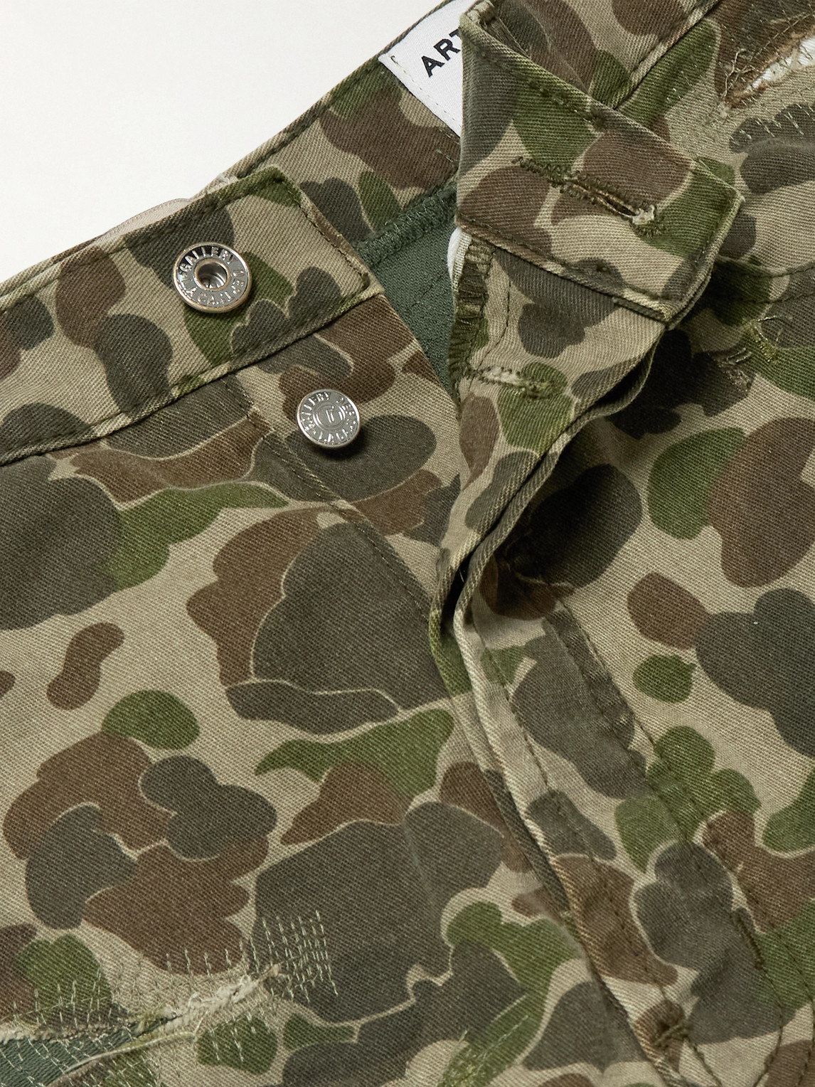 Gallery Dept. Venura Straight-leg Patchwork Camouflage-print Cotton-canvas Trousers In Green