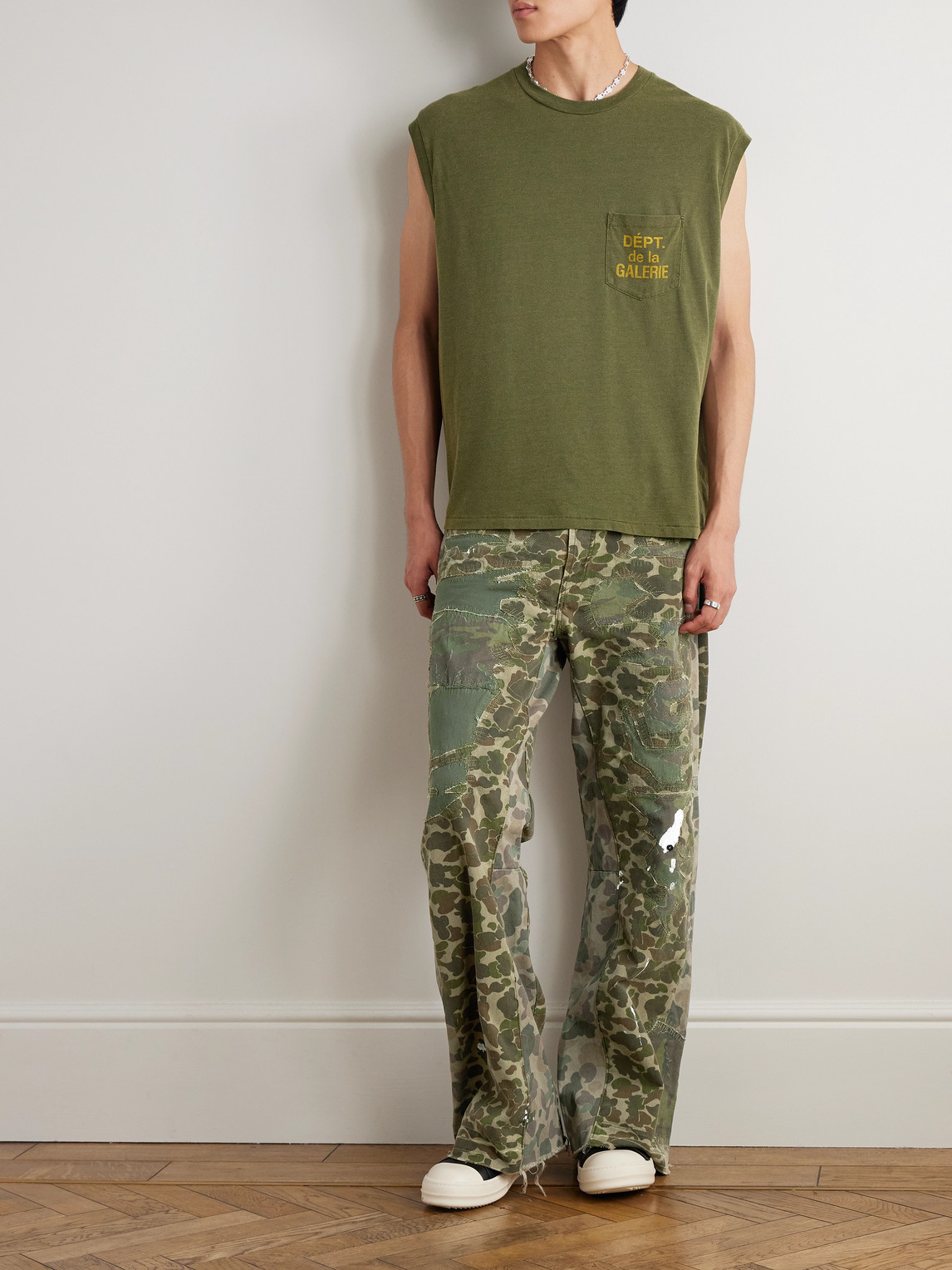 Gallery Dept. Venura Straight-leg Patchwork Camouflage-print Cotton-canvas Trousers In Green