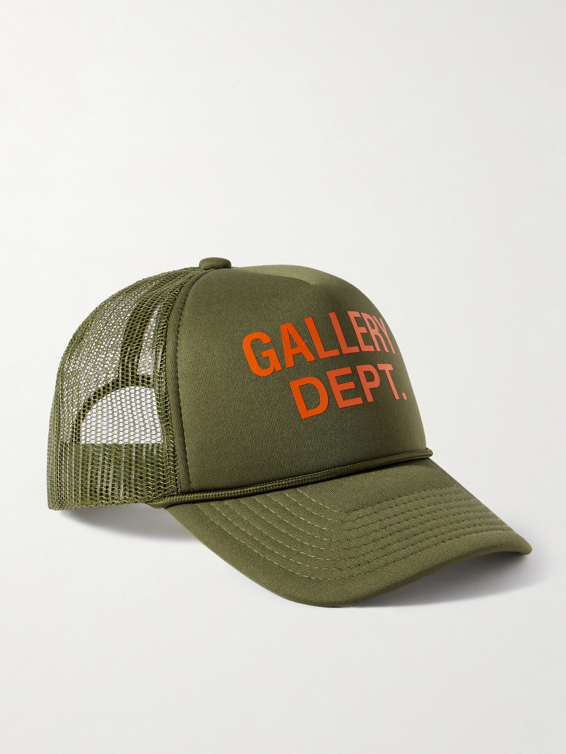 Gallery Dept. Logo-print Foam And Mesh Trucker Cap In Brown
