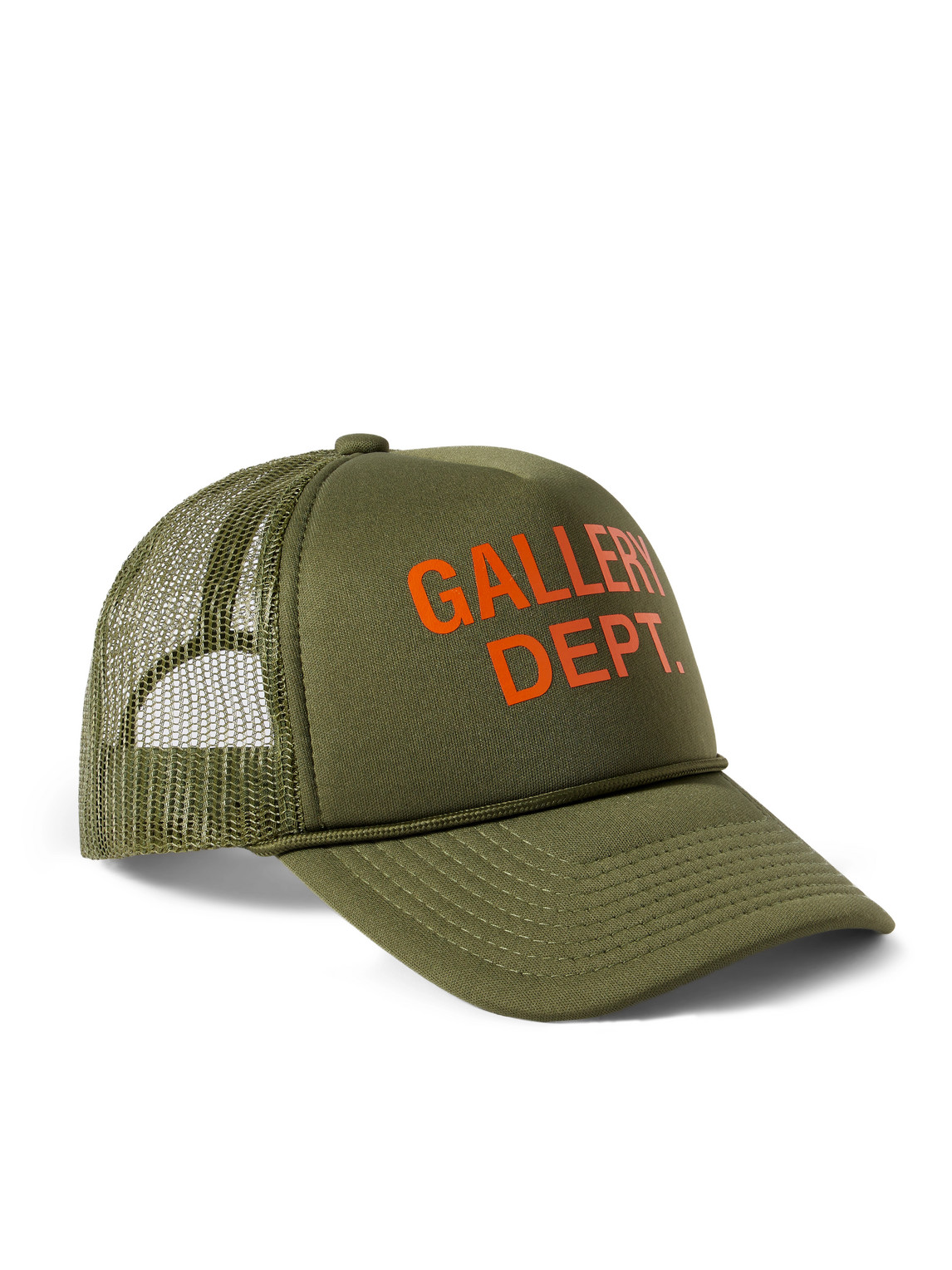 Gallery Dept. Logo-print Foam And Mesh Trucker Cap In Green
