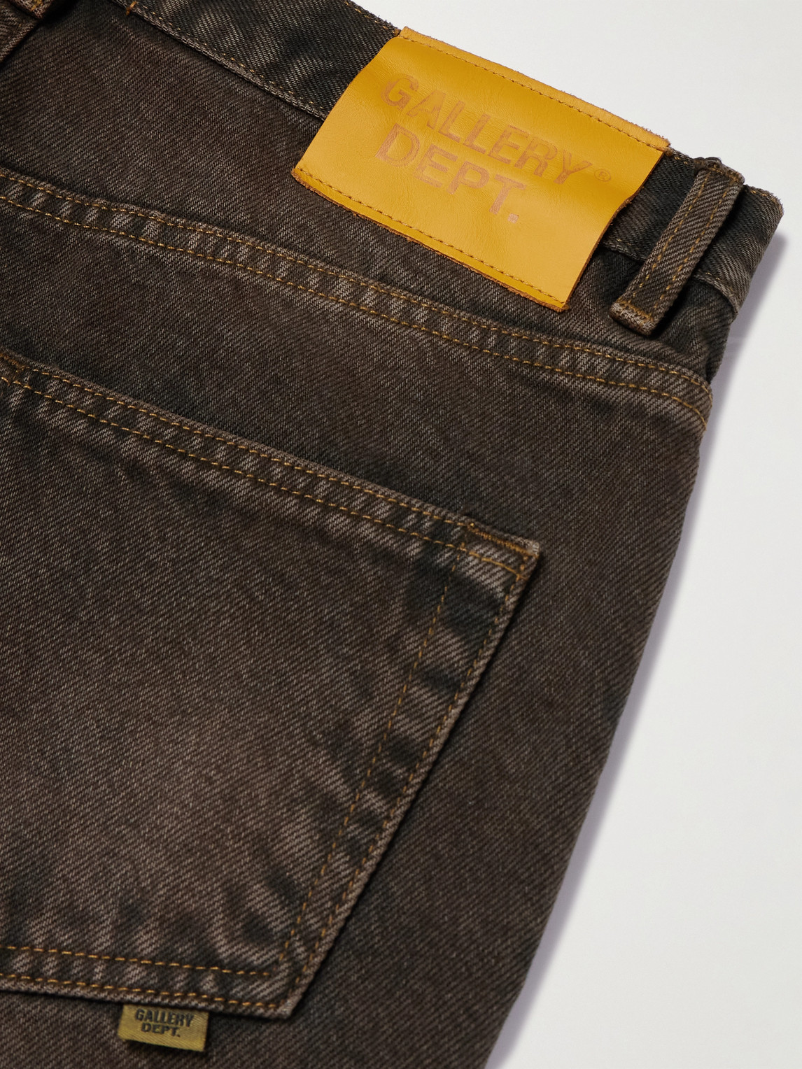 Gallery Dept. G-time Flared Logo-appliquéd Jeans In Brown