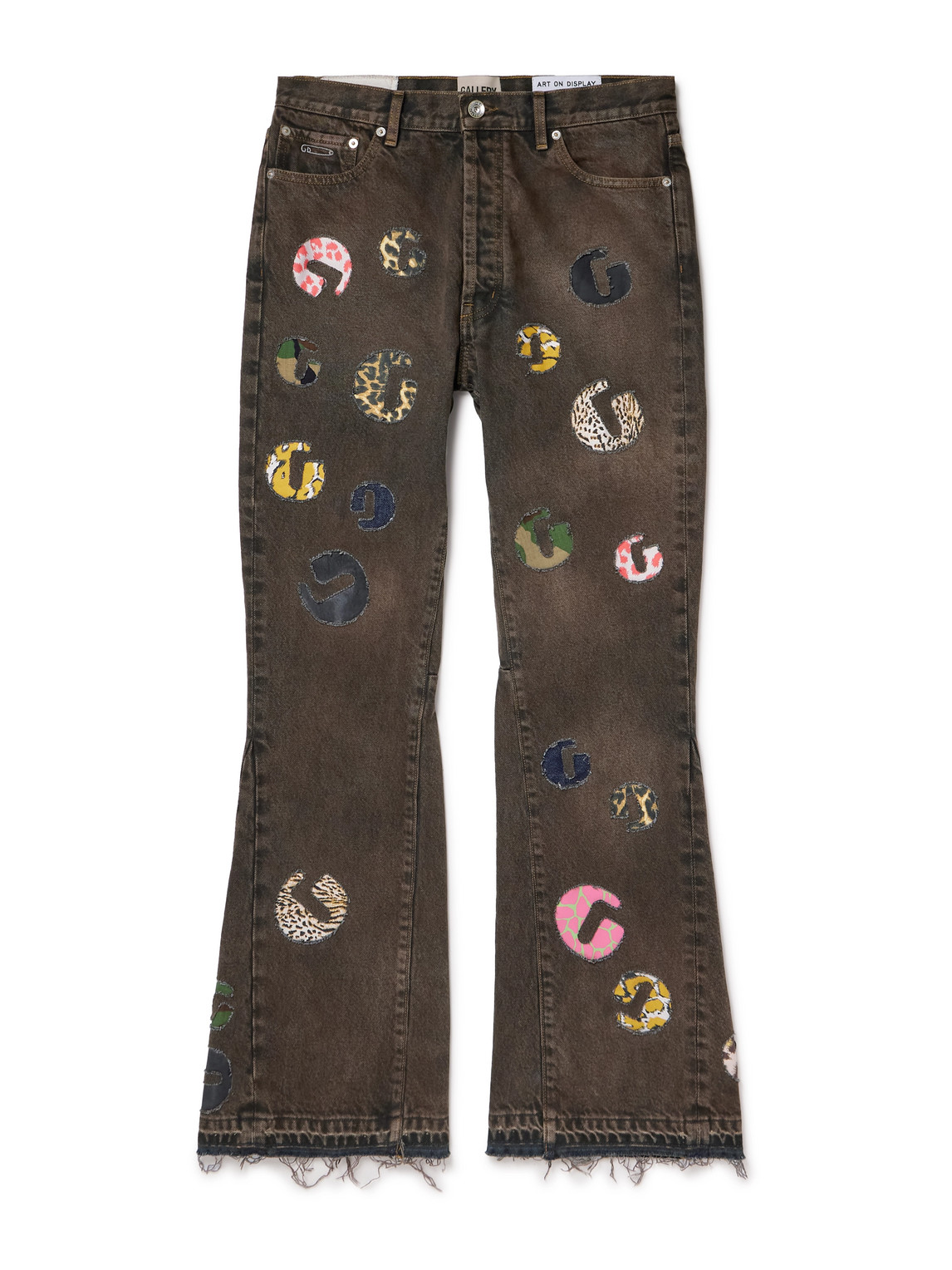 Gallery Dept. G-time Flared Logo-appliquéd Jeans In Brown