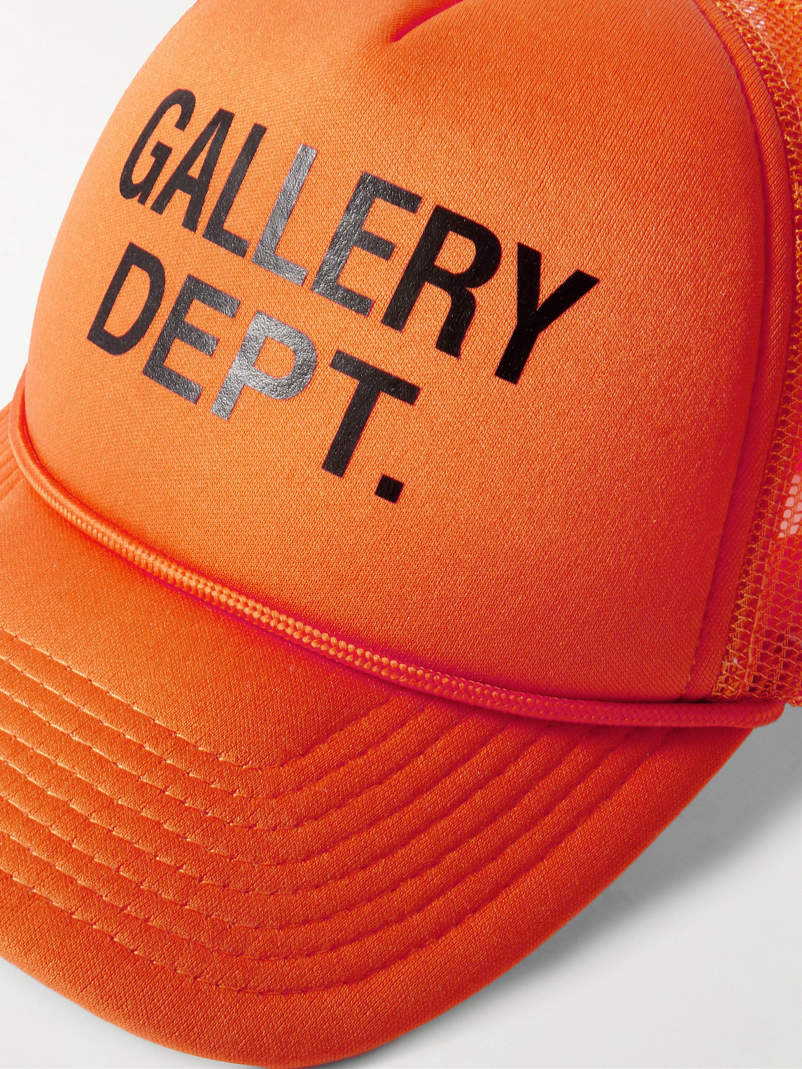Gallery Dept. Logo-print Foam And Mesh Trucker Cap In Orange