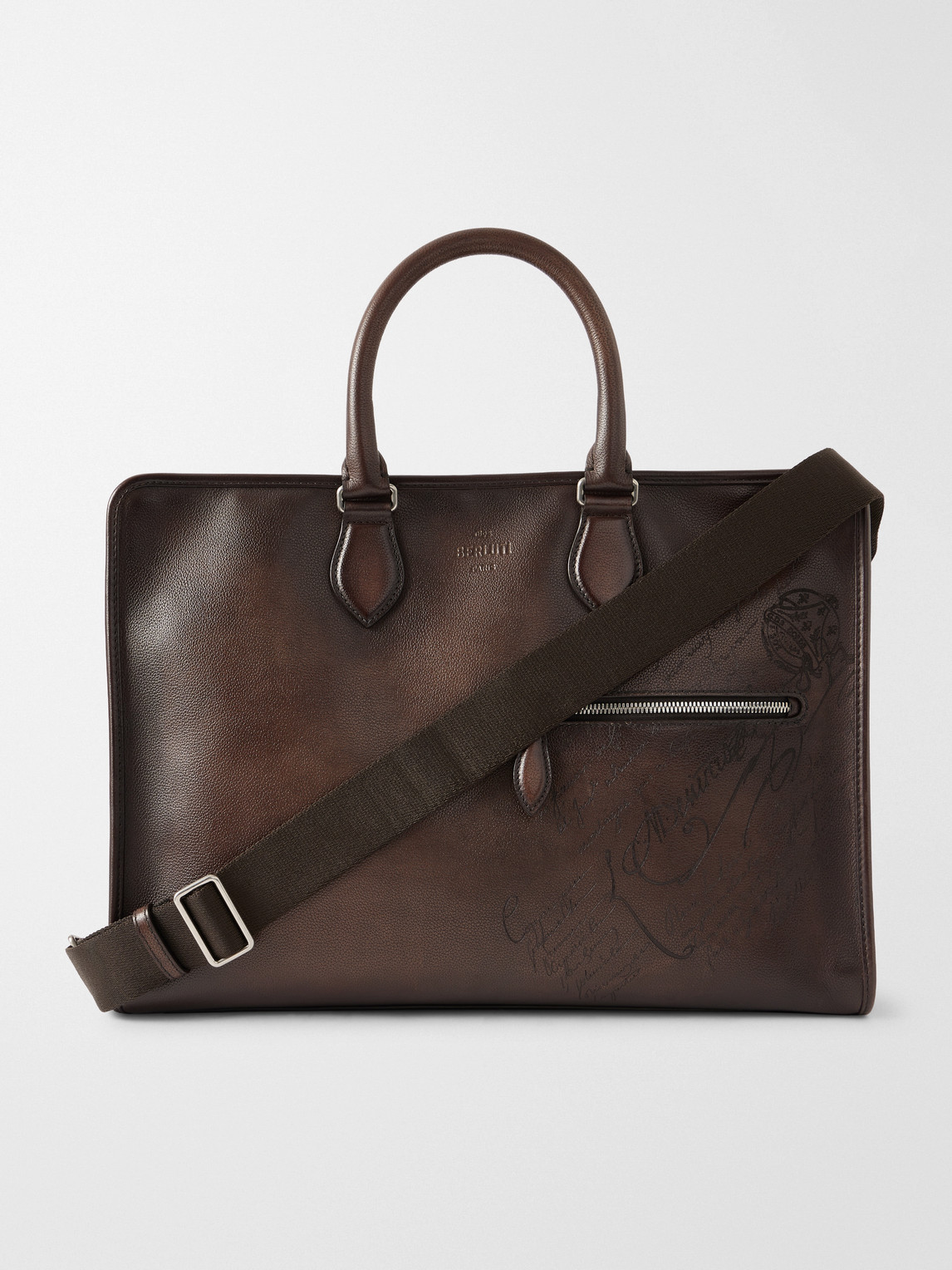 Berluti 2 Jours Neo Venezia Leather Briefcase In Brown