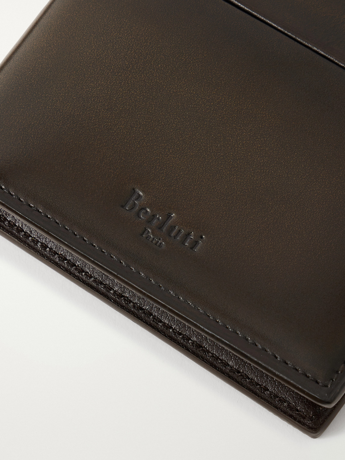  Berluti - Makore Neo Venezia Leather Cardholder - Men - Brown 