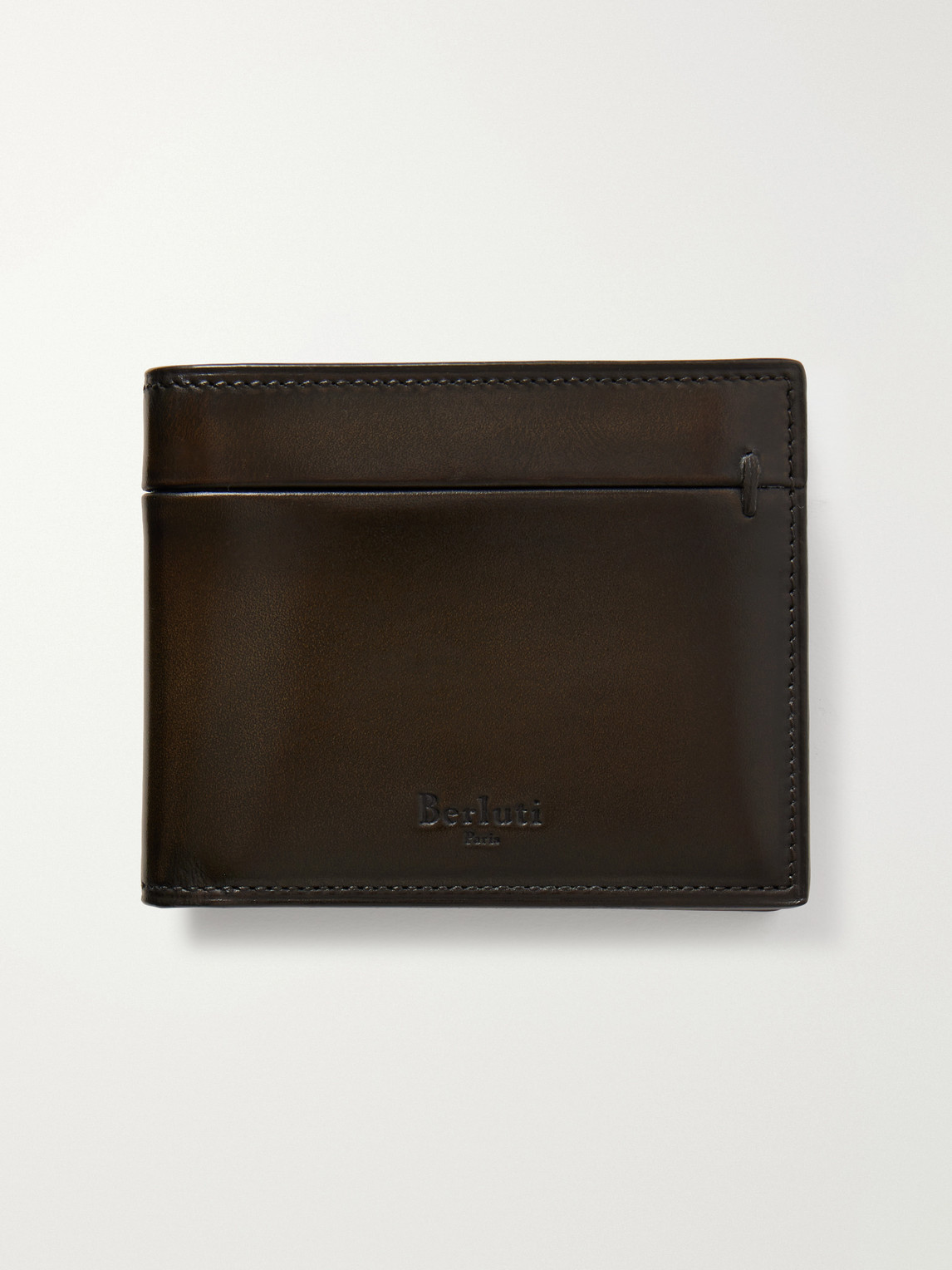 Berluti Makore Neo Venezia Leather Cardholder In Brown