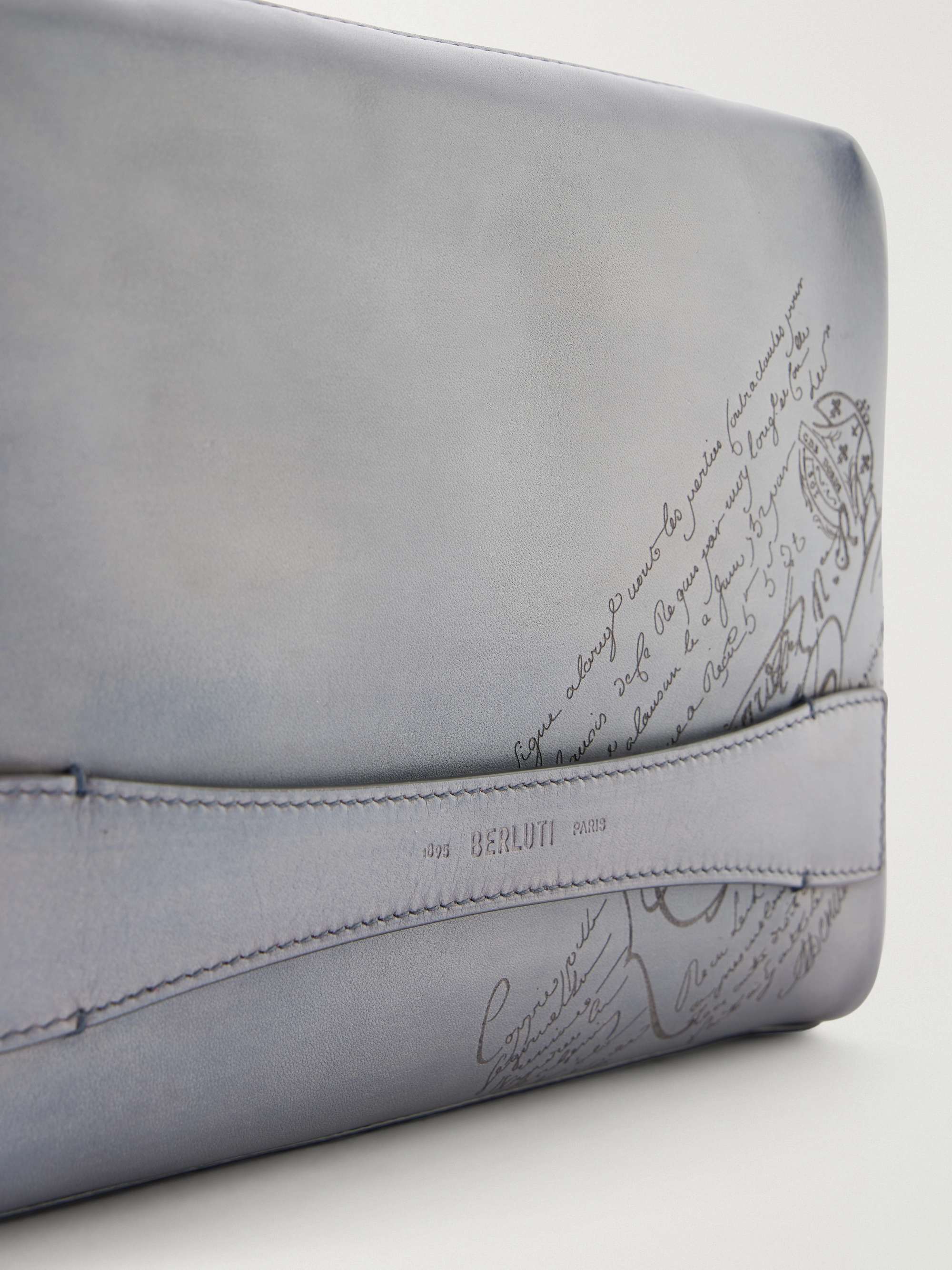 BERLUTI Rosewood Neo Scritto Venezia Leather Pouch for Men | MR PORTER
