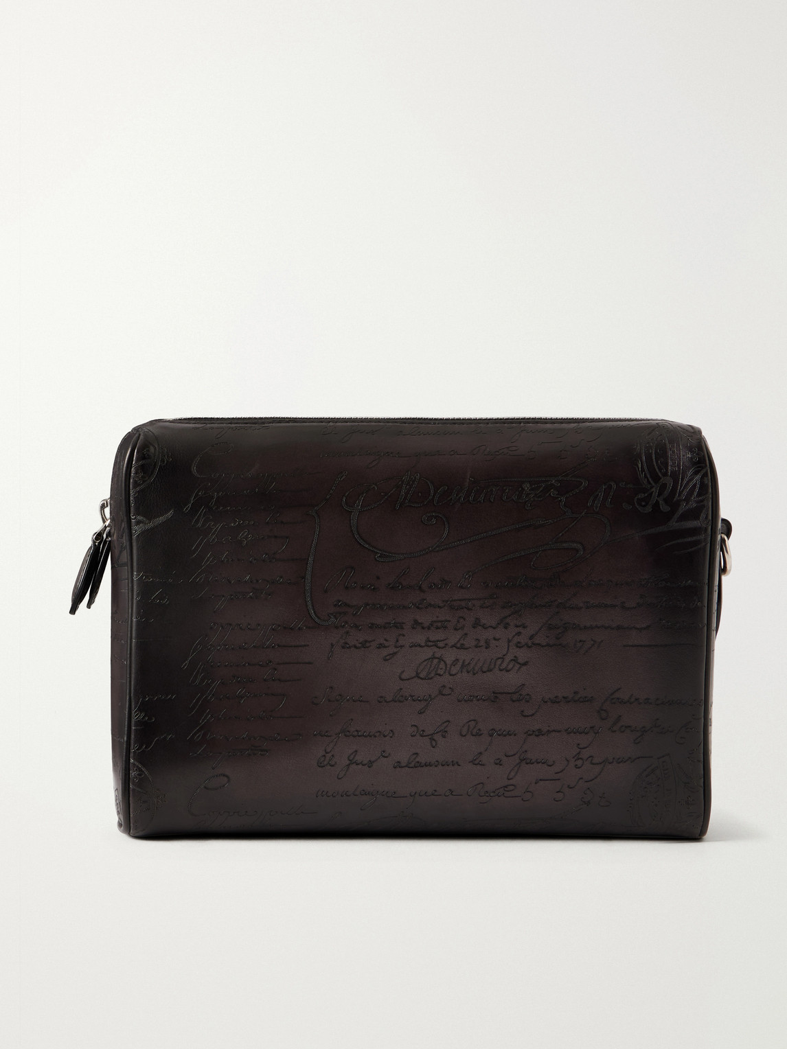Berluti Rosewood Neo Scritto Venezia Leather Pouch In Black