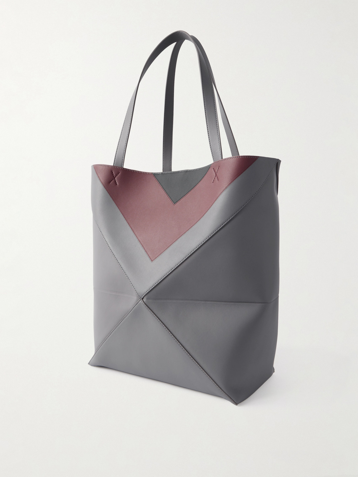 Loewe Albers Puzzle Fold Xl Panelled Leather Tote Bag In Black
