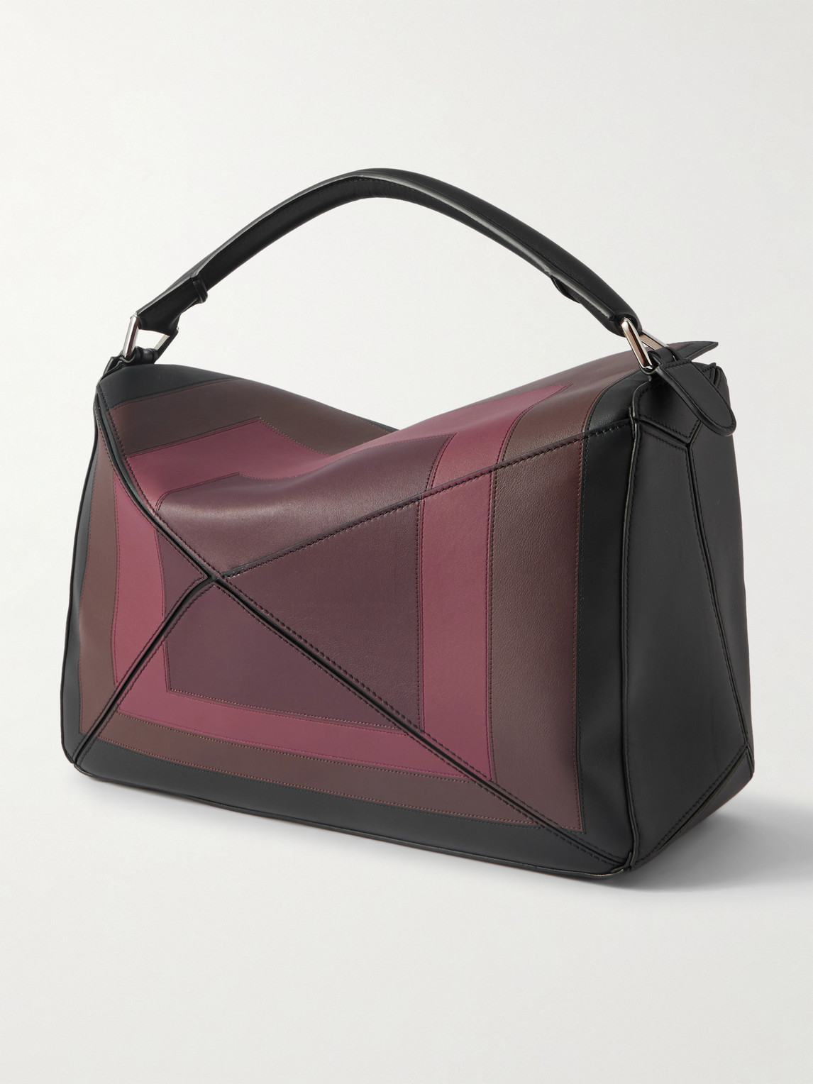 Loewe Albers Puzzle Edge Large Logo-debossed Leather Messenger Bag In Burgundy