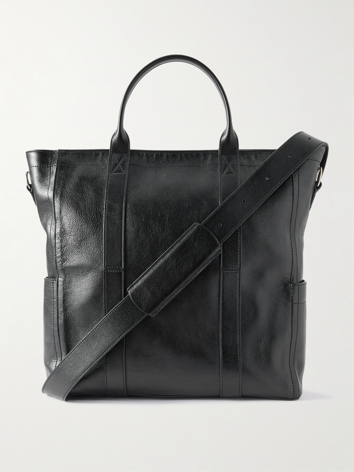 Metier Mariner Elvis Leather Tote Bag In Black