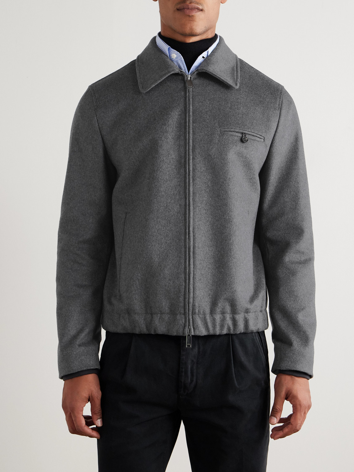  Slowear - Incotex Montedoro Brushed Wool-blend Bomber Jacket - Men - Gray - It 54 