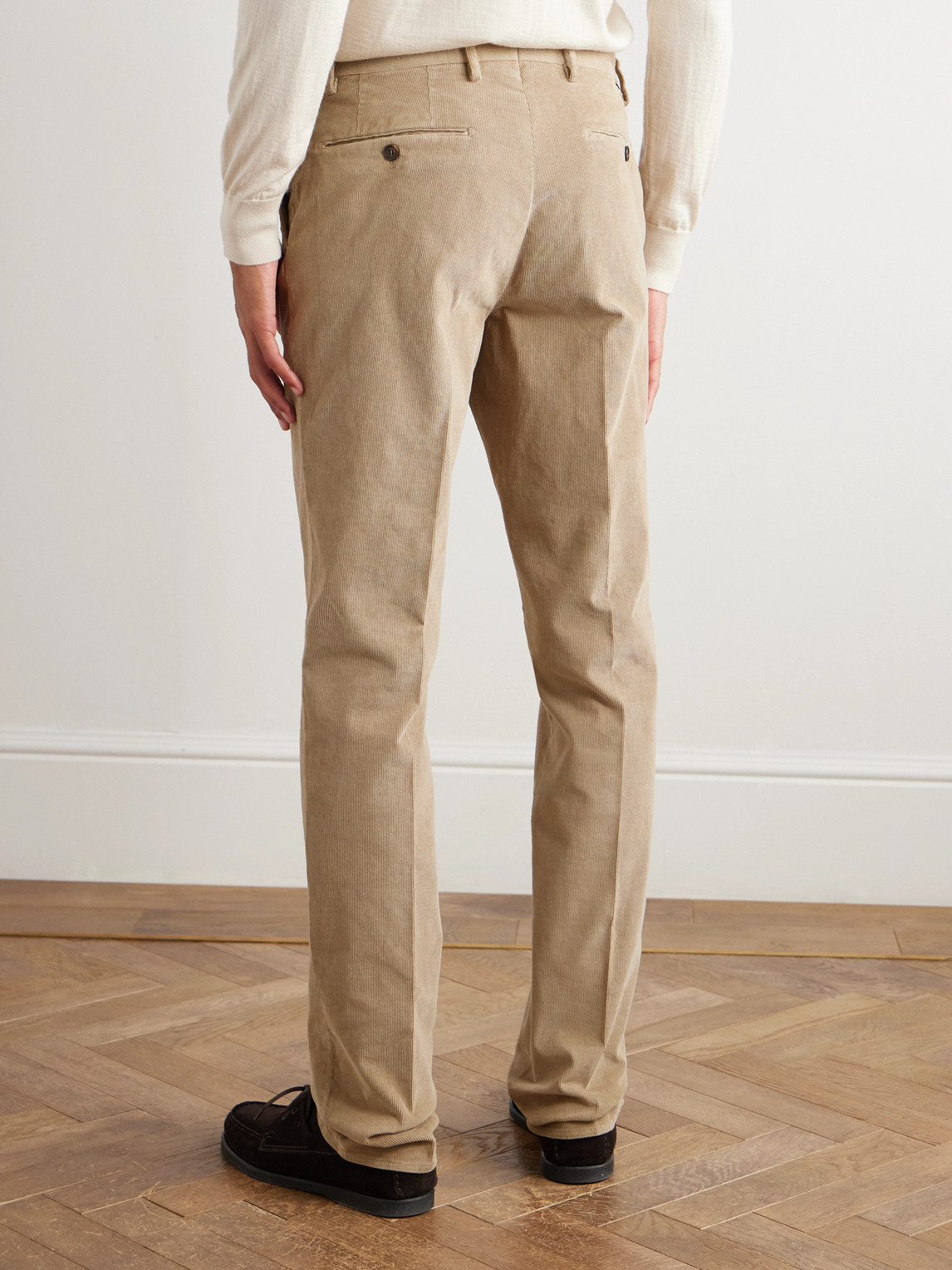 Incotex Straight-leg Cotton-blend Corduroy Trousers In Brown