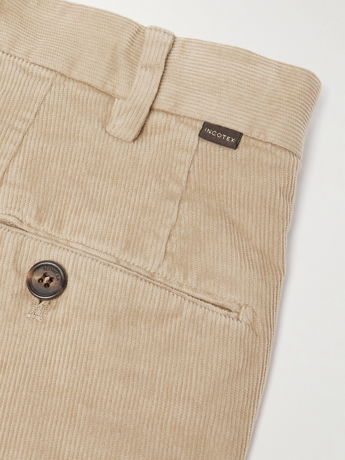 Incotex Straight-leg Cotton-blend Corduroy Trousers In Brown