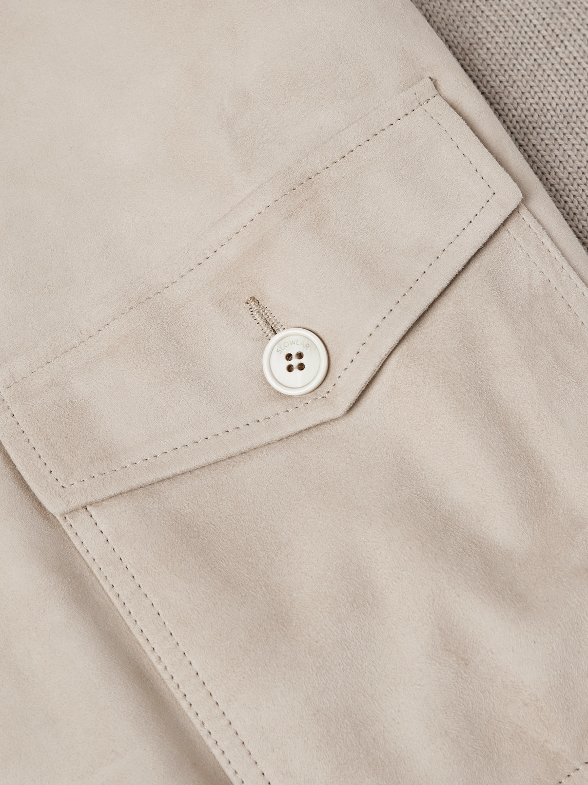 Incotex Zanone Virgin Wool-trimmed Suede Jacket In Gray