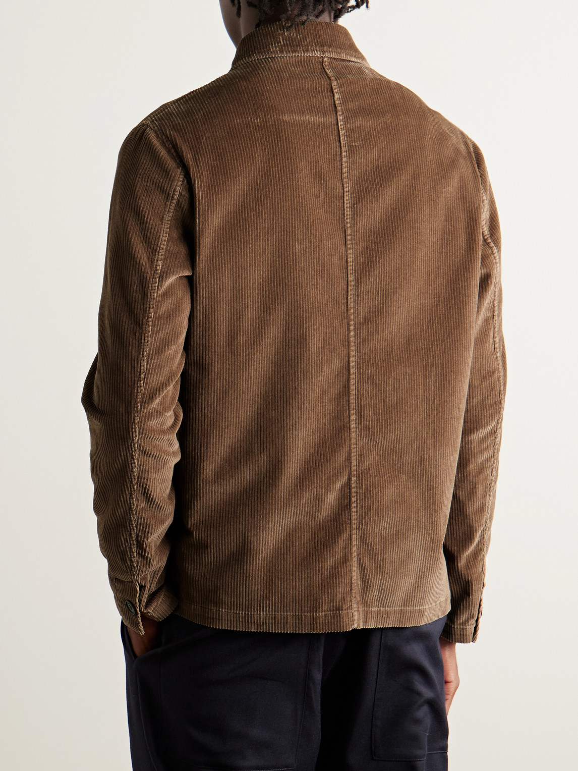 Incotex Cotton-blend Corduroy Chore Jacket In Brown