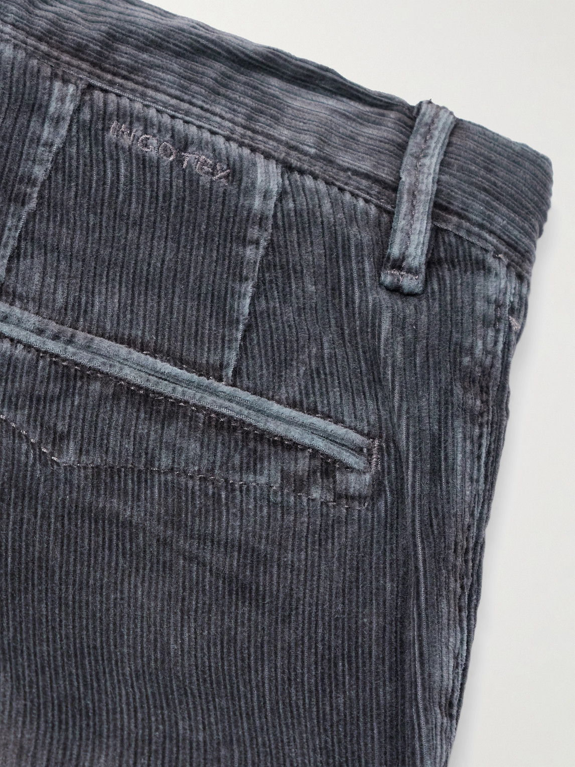 Incotex Slim-fit Cotton-blend Corduroy Trousers In Gray