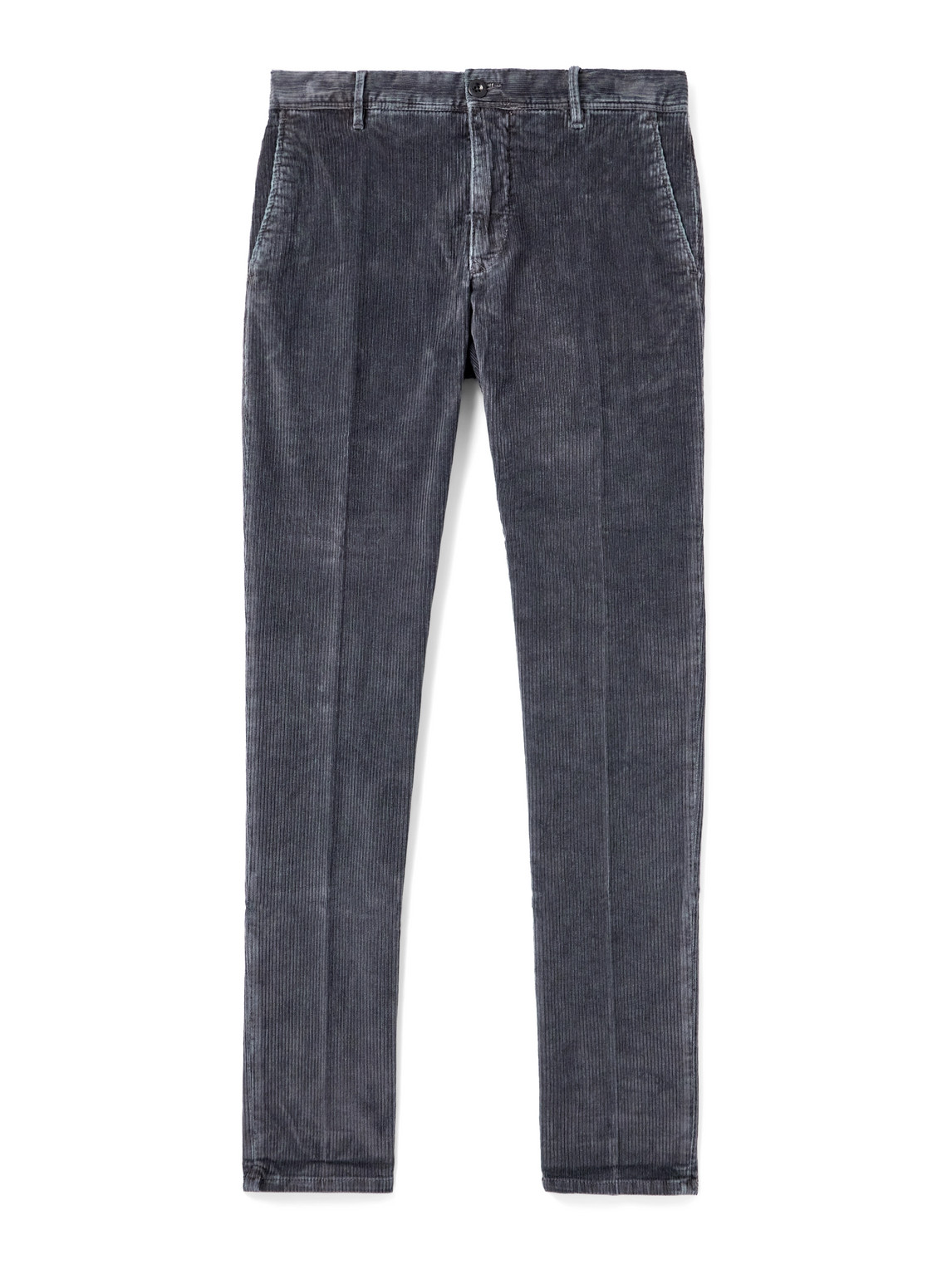 Incotex Slim-fit Cotton-blend Corduroy Trousers In Gray