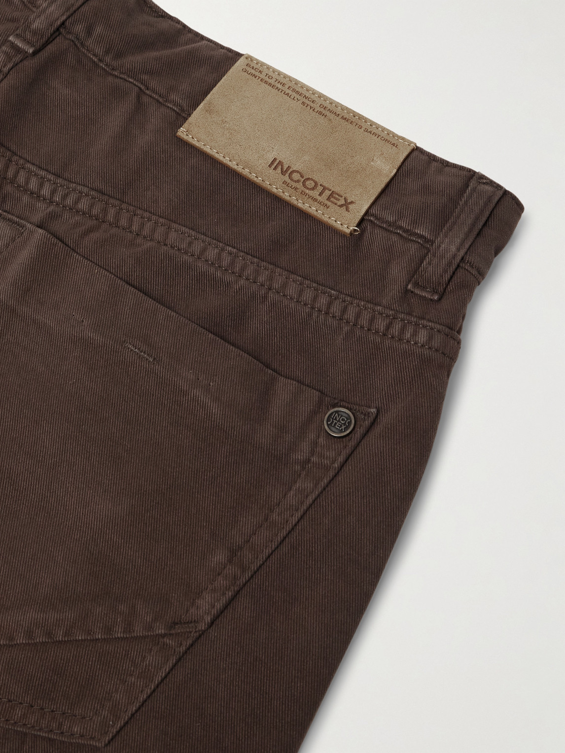 Incotex Blue Division Straight-leg Jeans In Brown