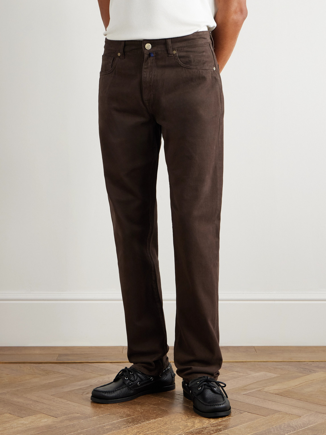 Incotex Blue Division Straight-leg Jeans In Brown