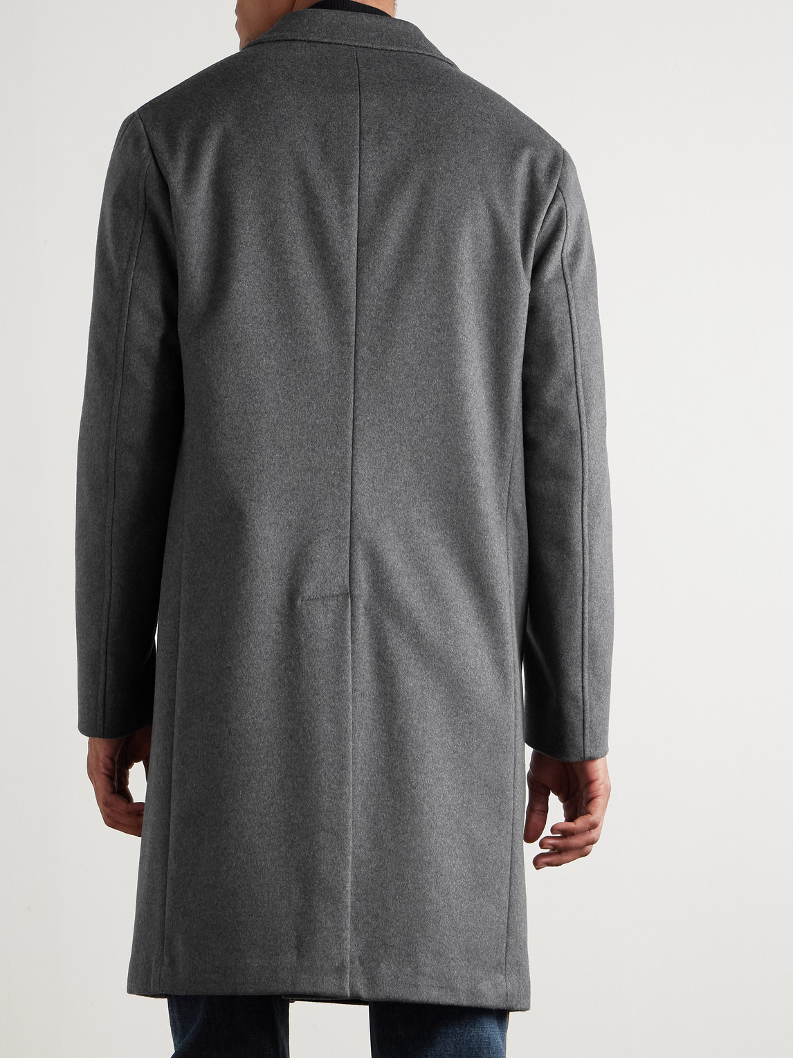 Incotex Montedoro Brushed Wool-blend Coat In Gray