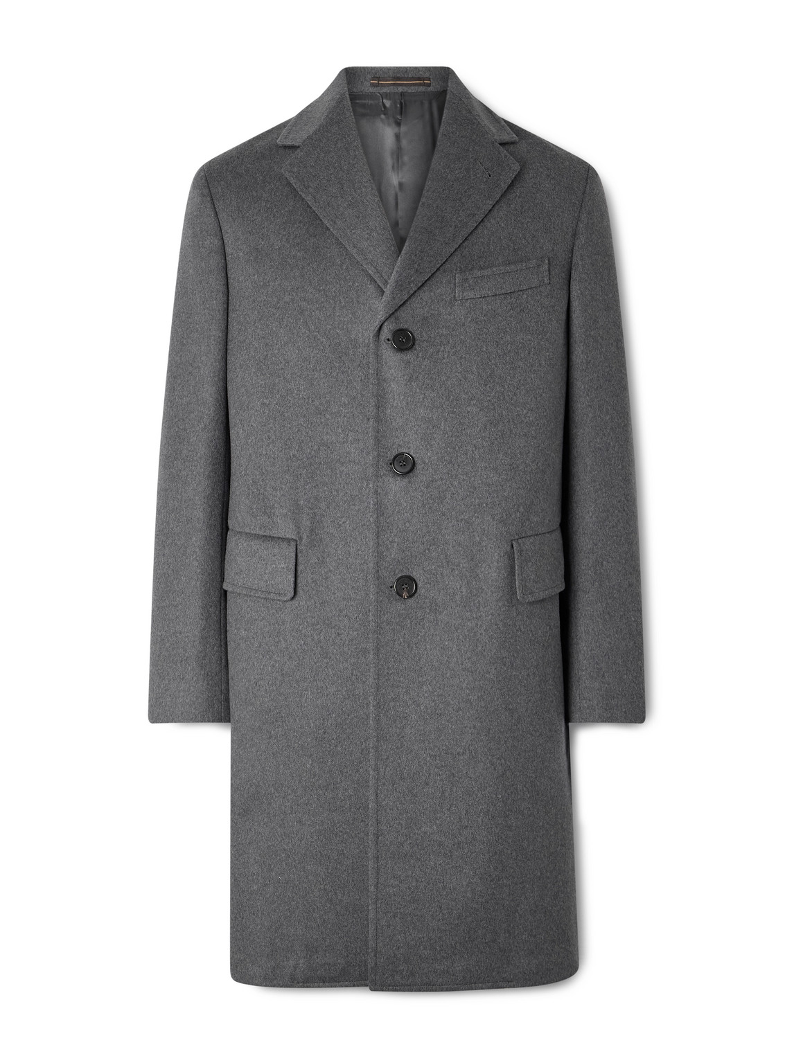 Incotex Montedoro Brushed Wool-blend Coat In Gray