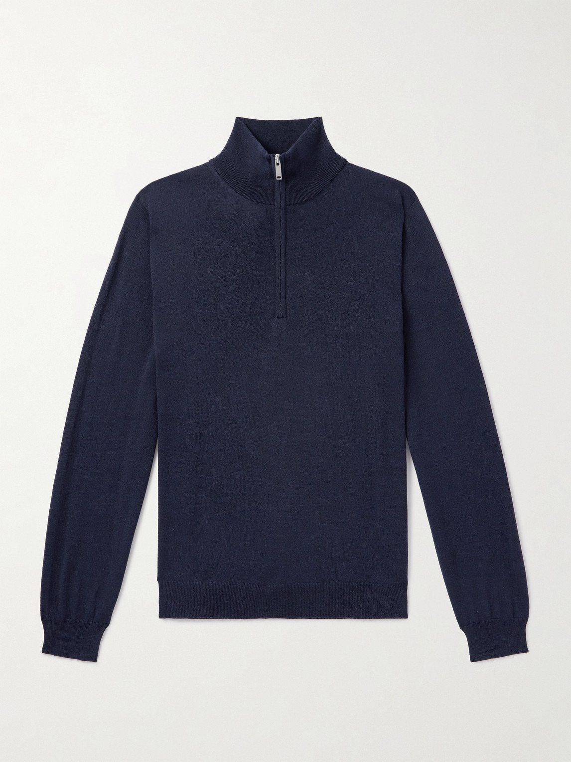 Incotex Zanone Flexwool Half-zip Sweater In Blue