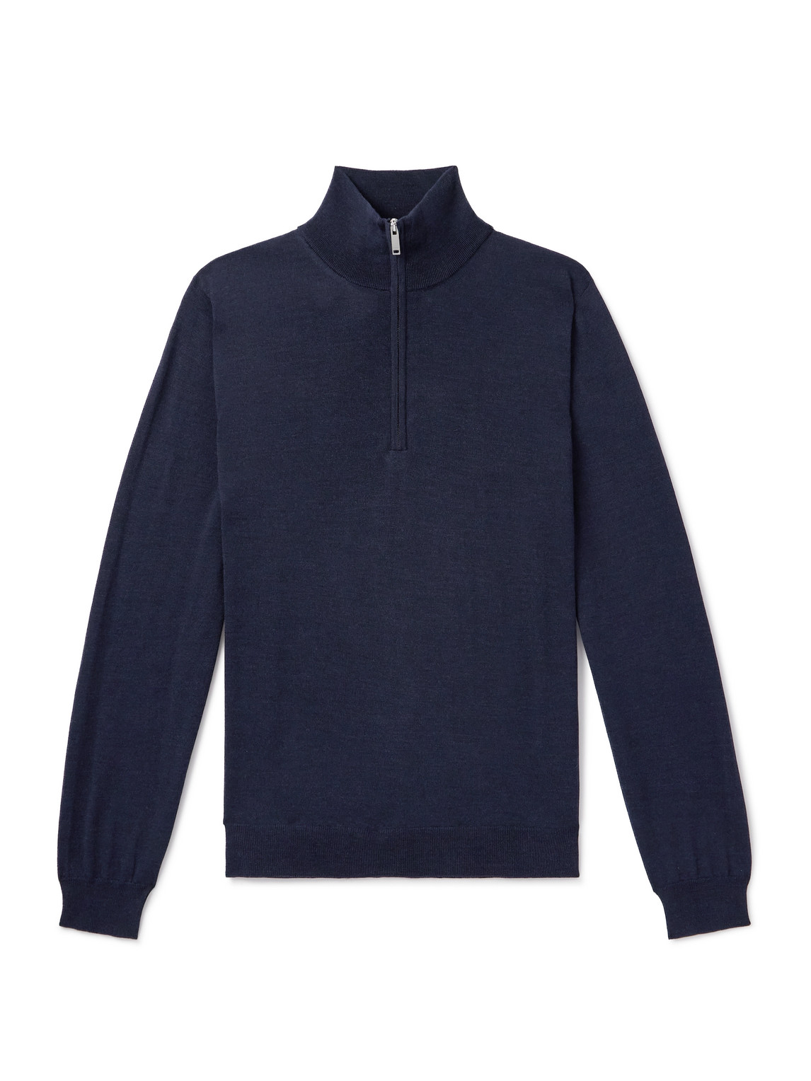 Incotex Zanone Flexwool Half-zip Sweater In Blue