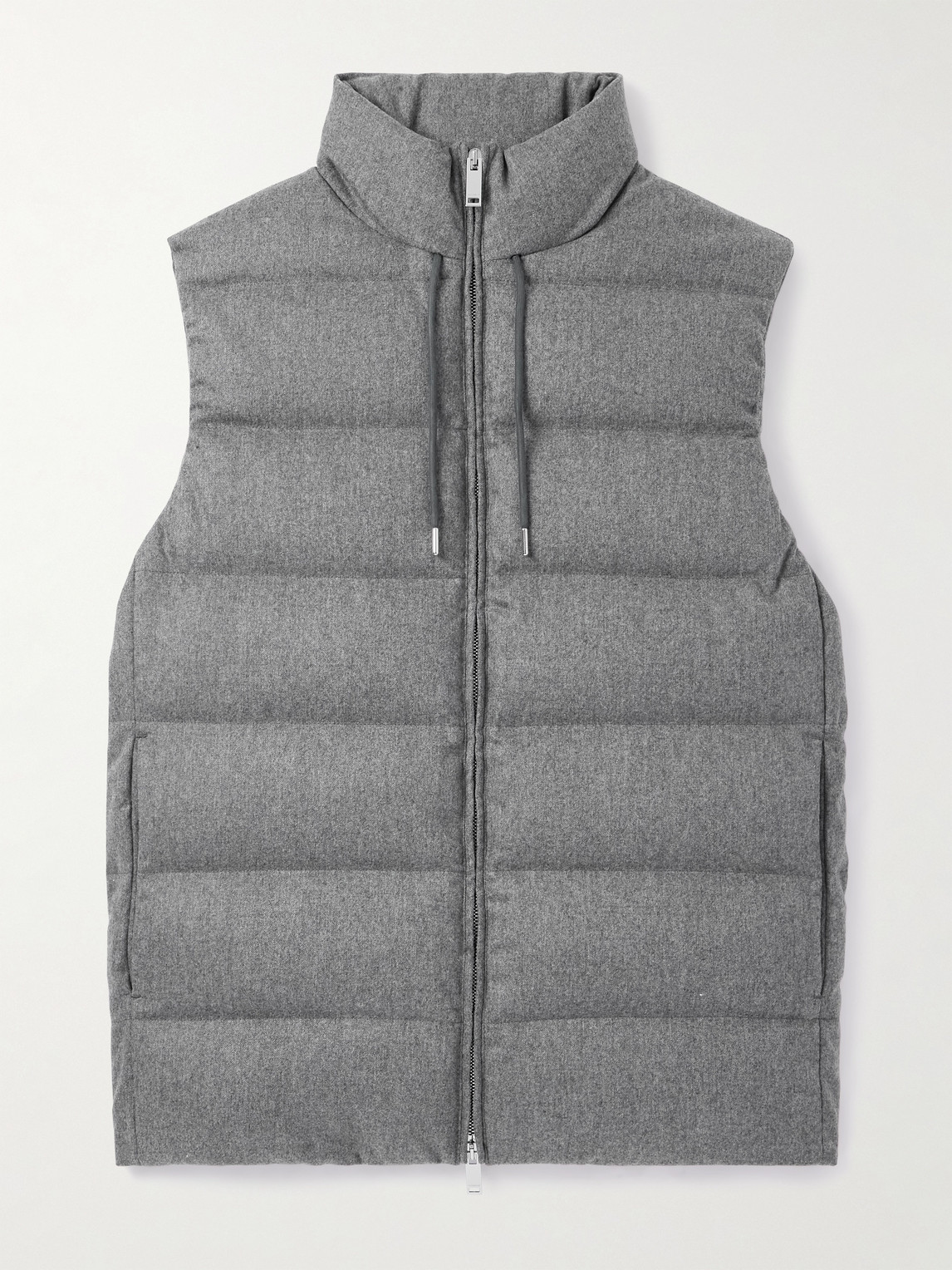 Incotex Montedoro Slim-fit Quilted Wool And Cashmere-blend Down Gilet In Gray