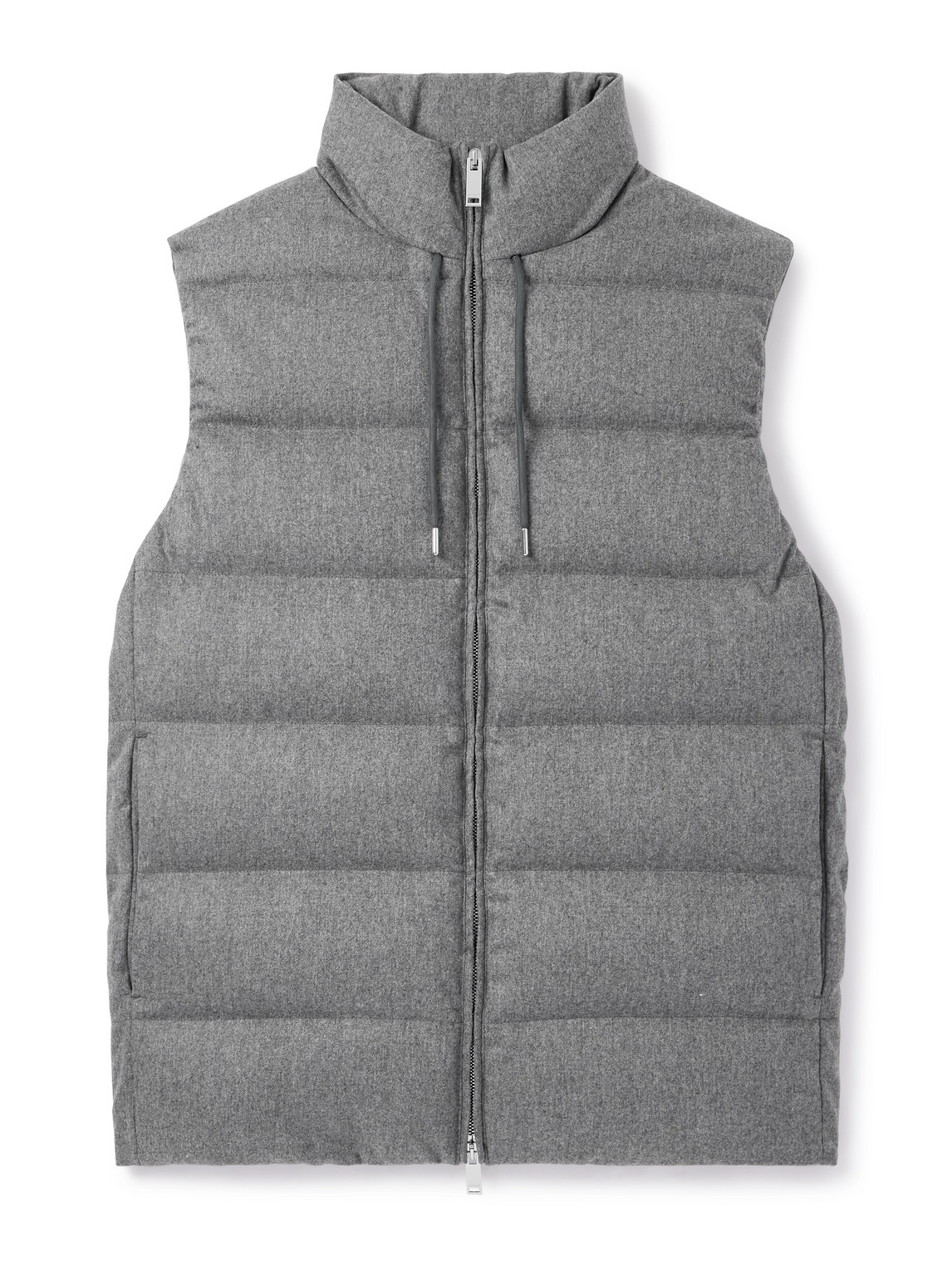 Incotex Montedoro Slim-fit Quilted Wool And Cashmere-blend Down Gilet In Gray