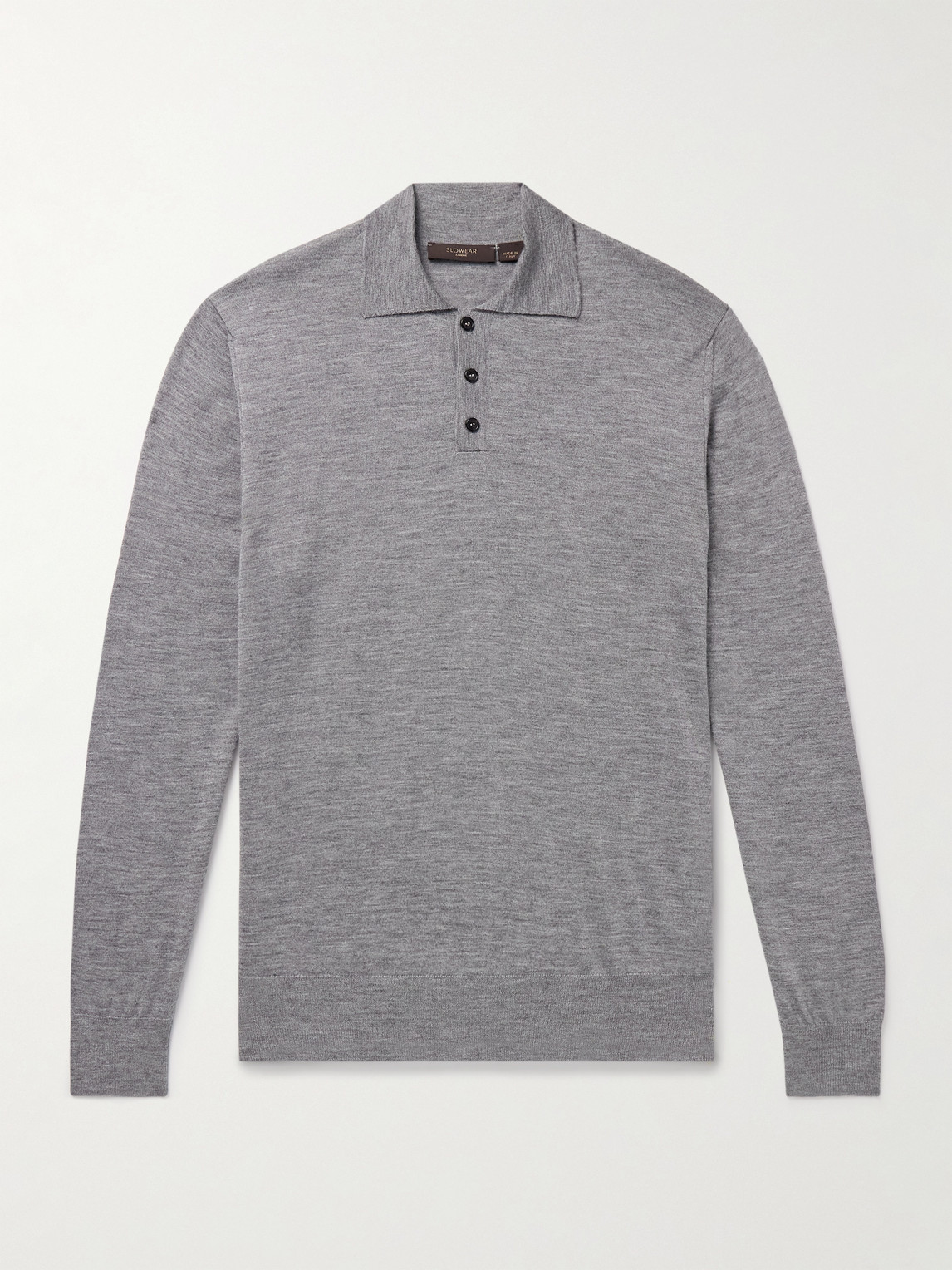 Incotex Slim-fit Cashmere And Silk-blend Polo Shirt In Gray